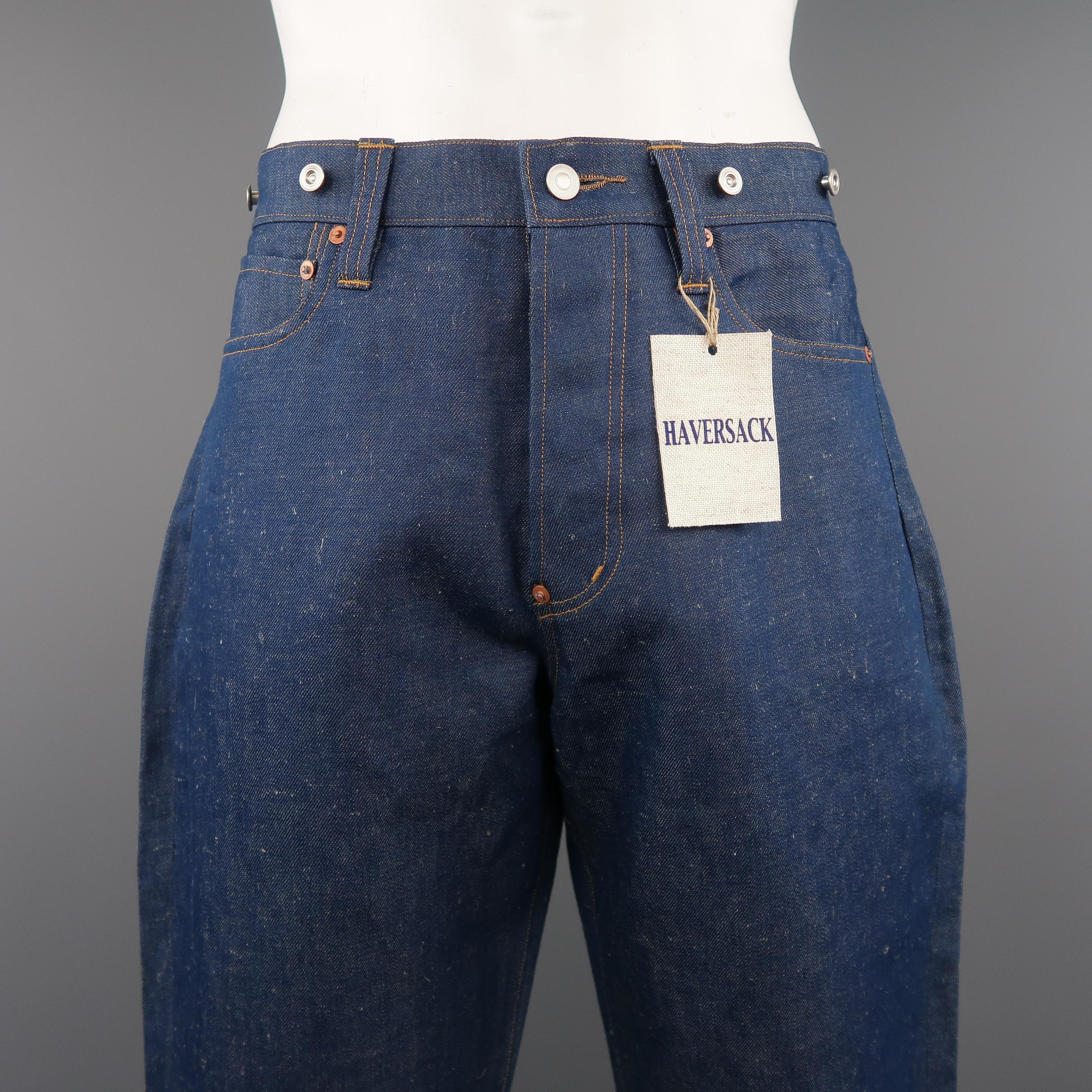 HAVERSACK Size M Blue Cotton / Linen Denim Button Fly Jeans 2