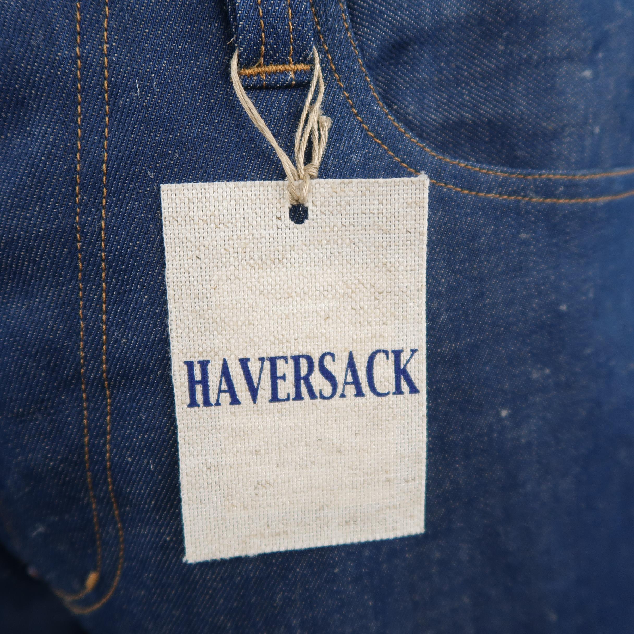 Men's HAVERSACK Size M Blue Cotton / Linen Denim Button Fly Jeans