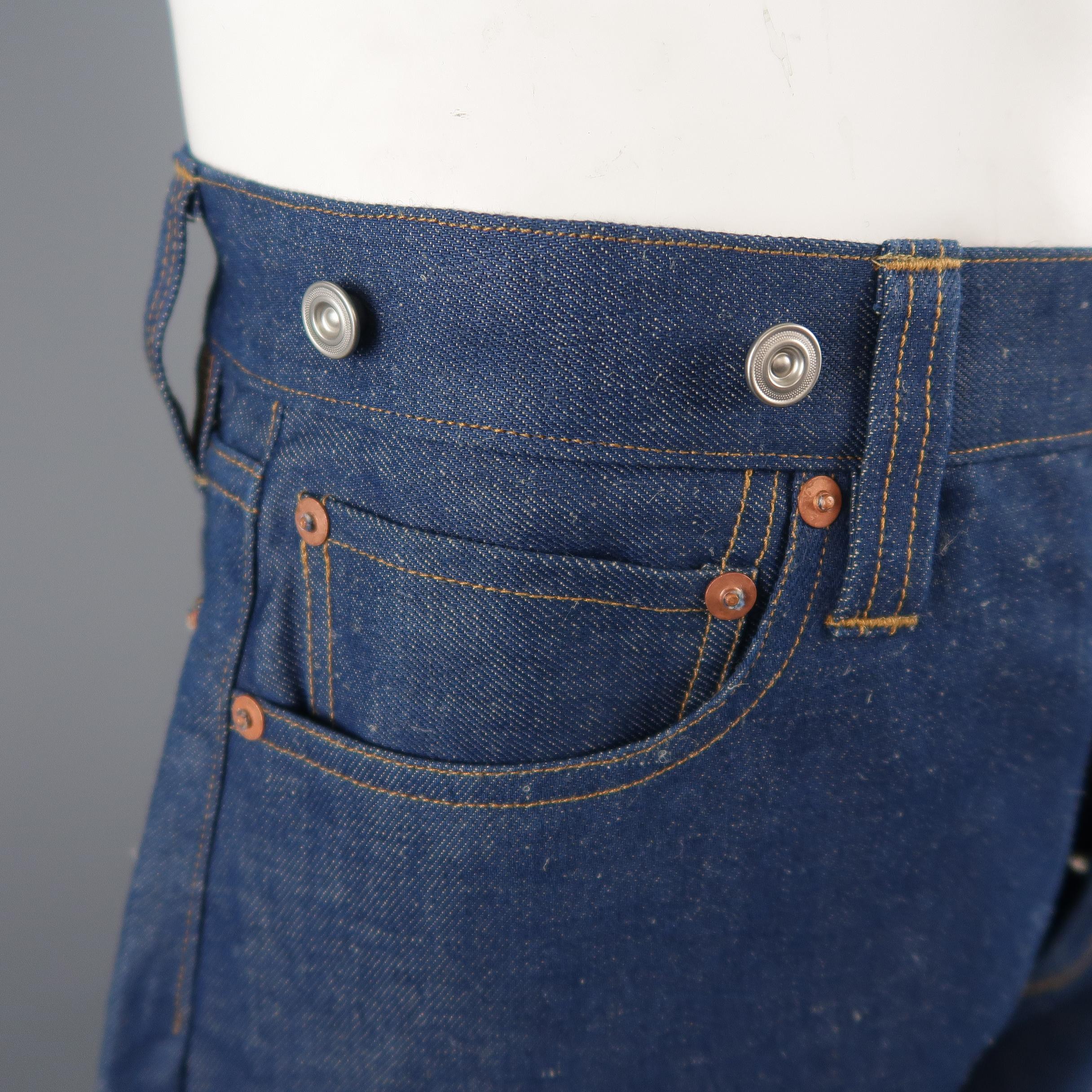 HAVERSACK Size M Blue Cotton / Linen Denim Button Fly Jeans 4