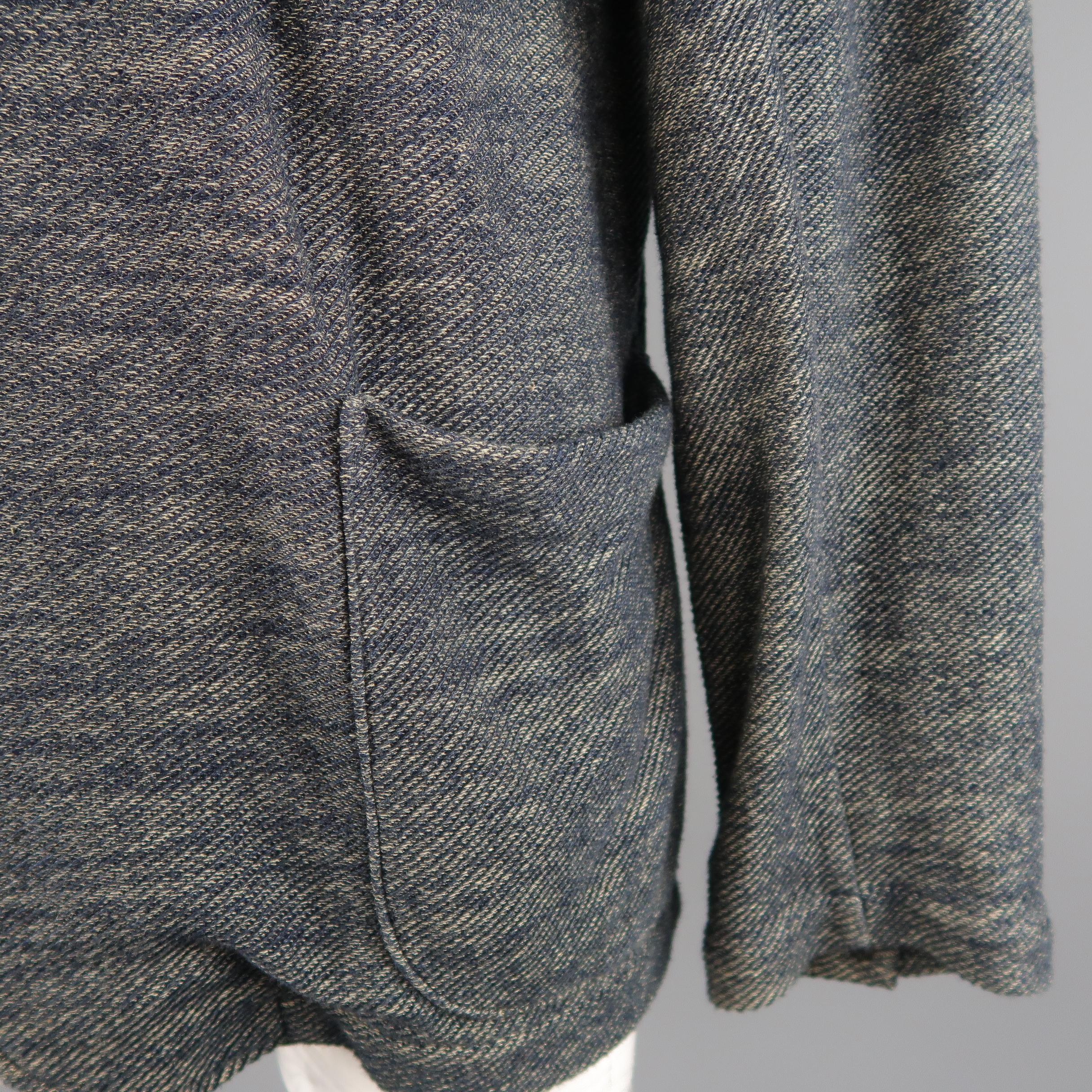 Black 45rpm L Indigo Knit Cotton Sport Coat