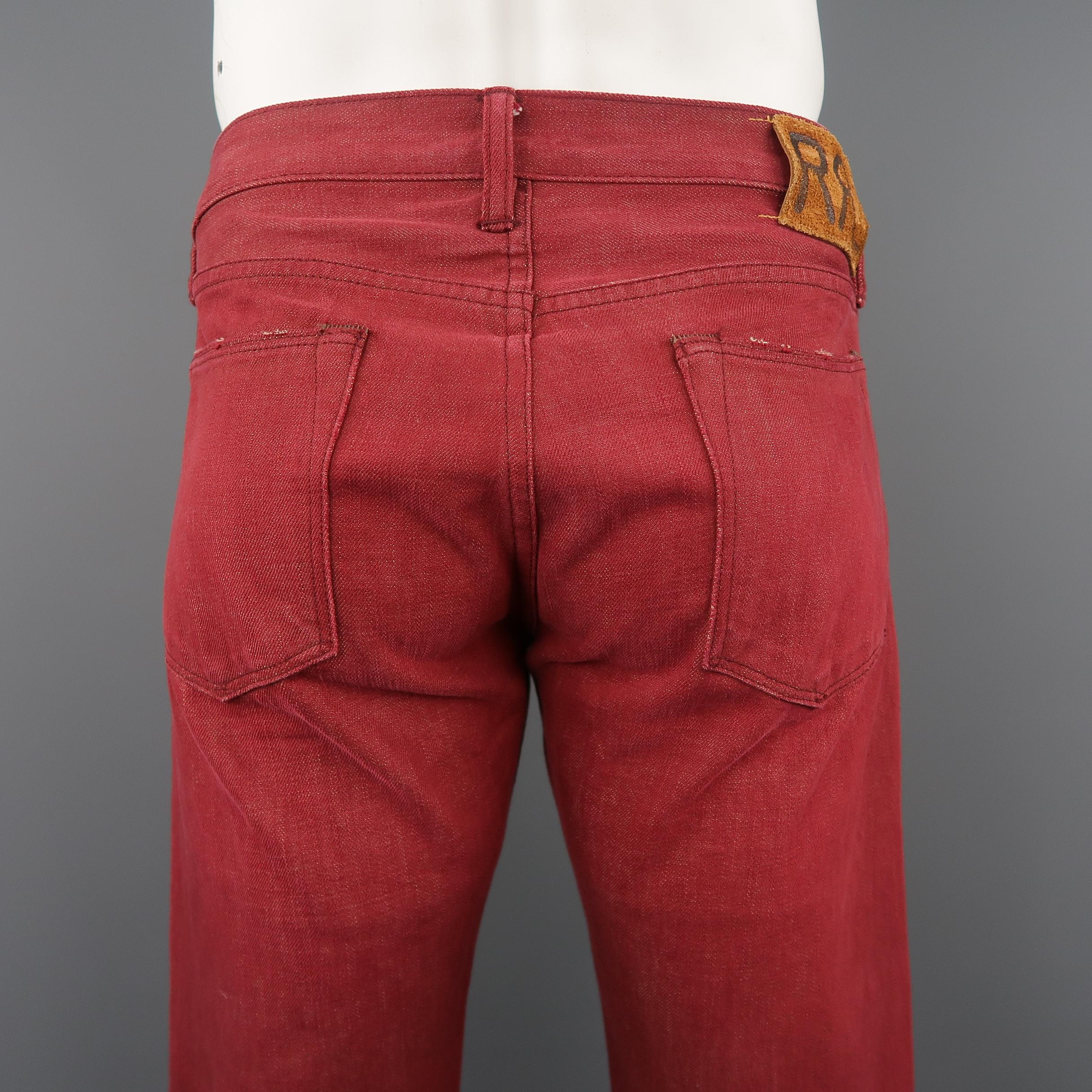RRL by RALPH LAUREN Size 33 Red Selvedge Denim Jeans 1