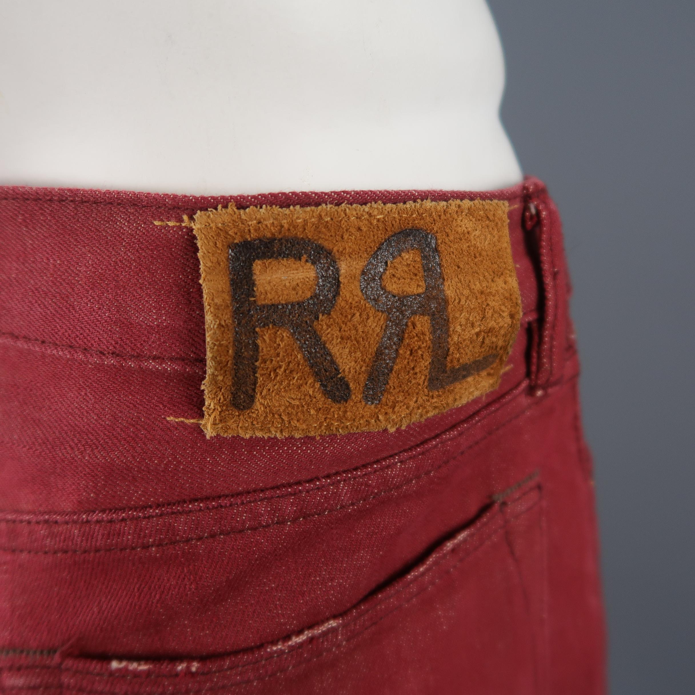 RRL by RALPH LAUREN Size 33 Red Selvedge Denim Jeans 2