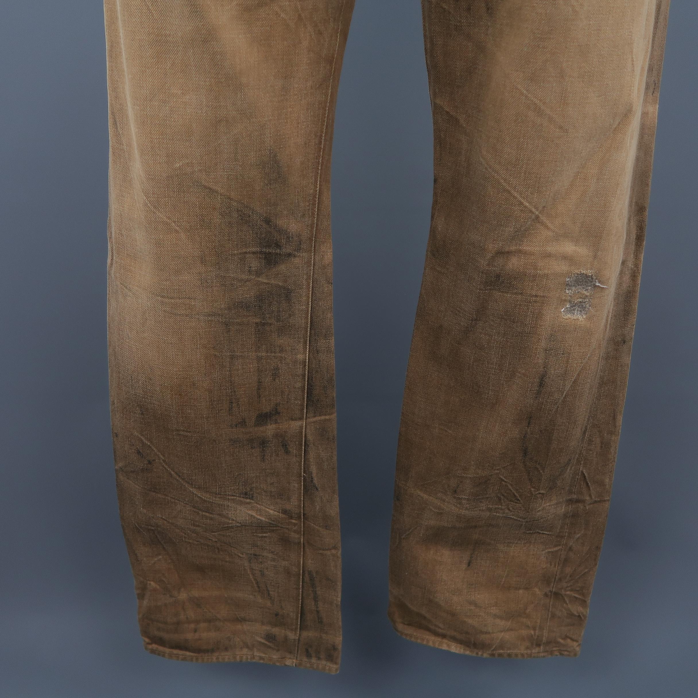 tan distressed jeans