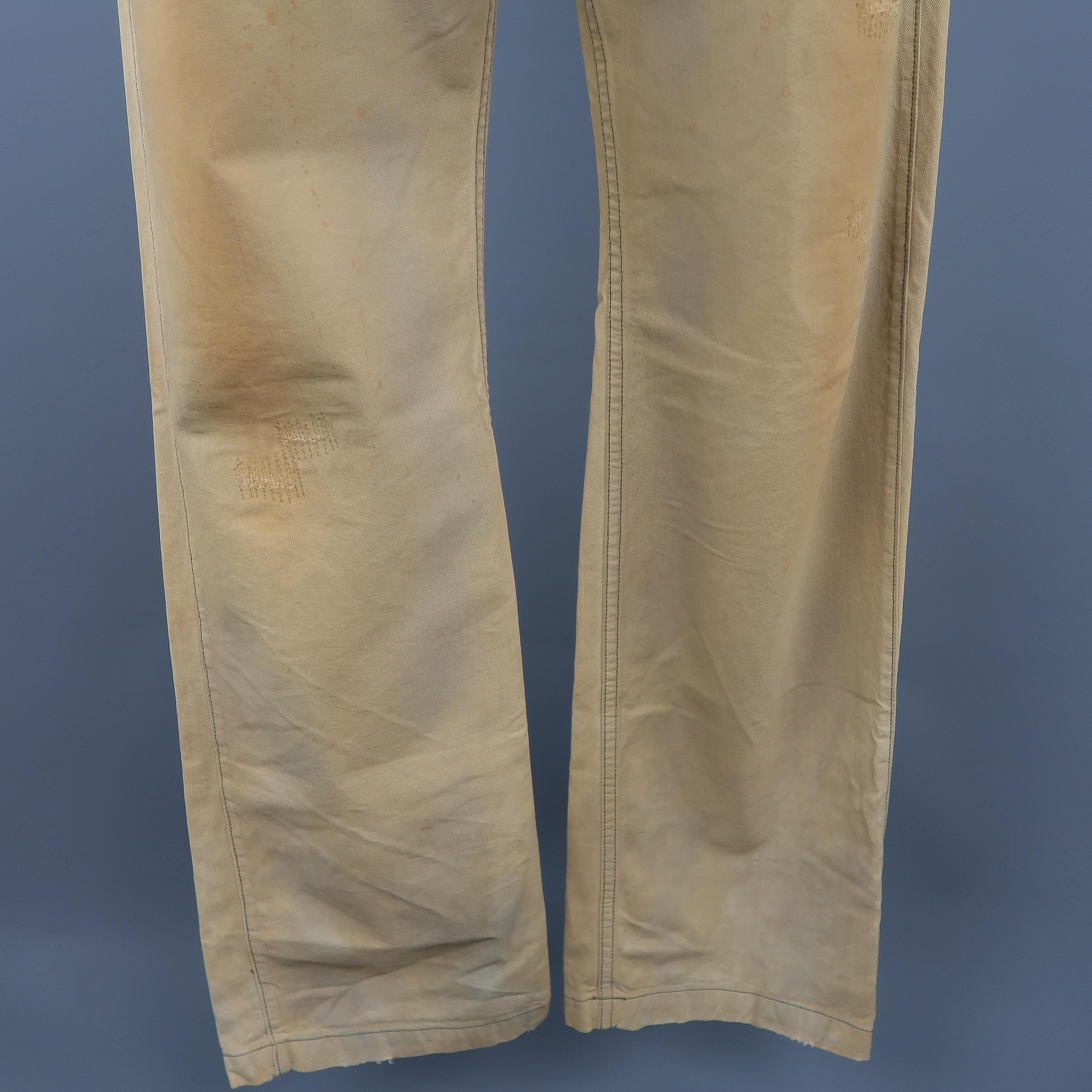 distressed khaki pants