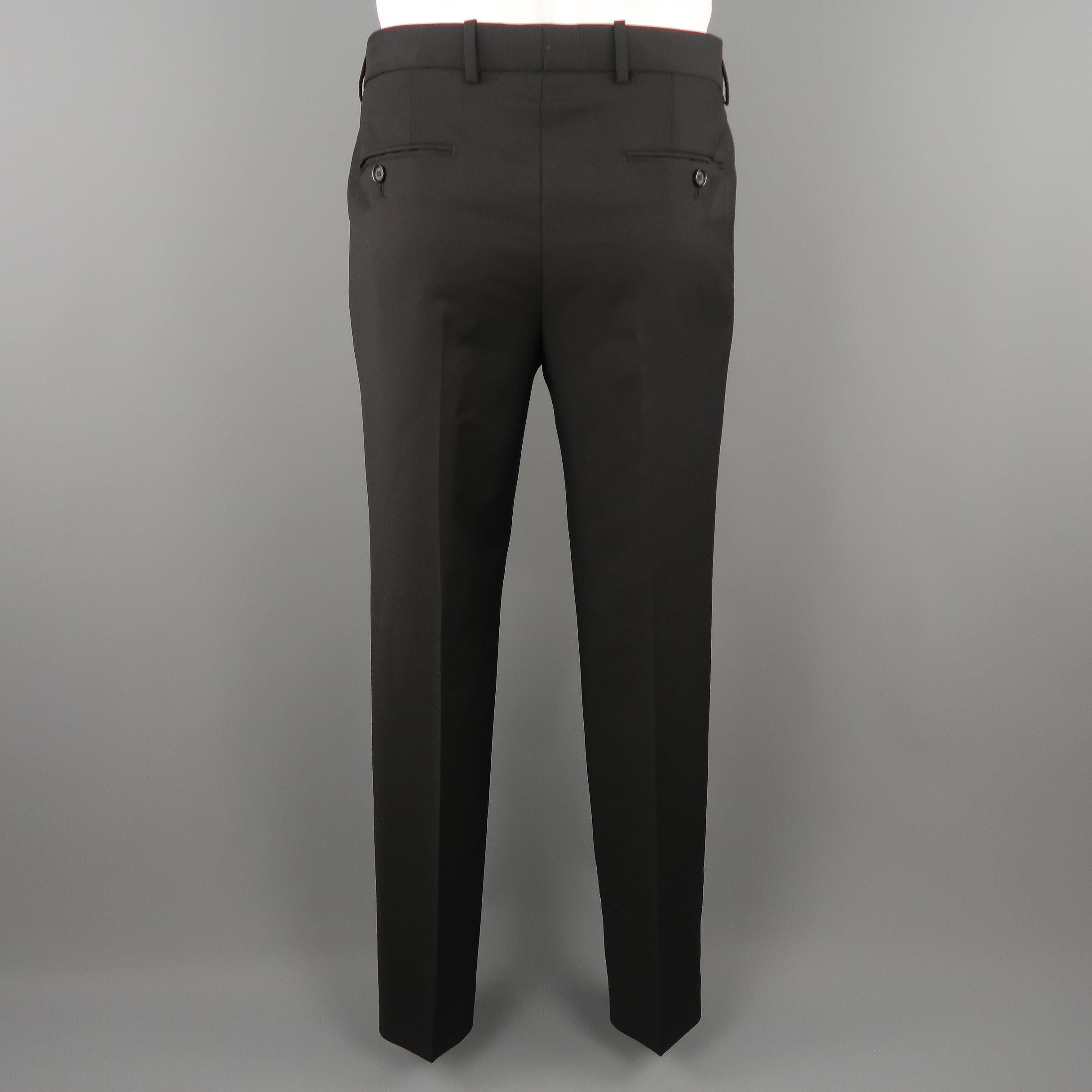 ALEXANDER MCQUEEN Size 34 Black Solid Wool Dress Pants In Excellent Condition In San Francisco, CA
