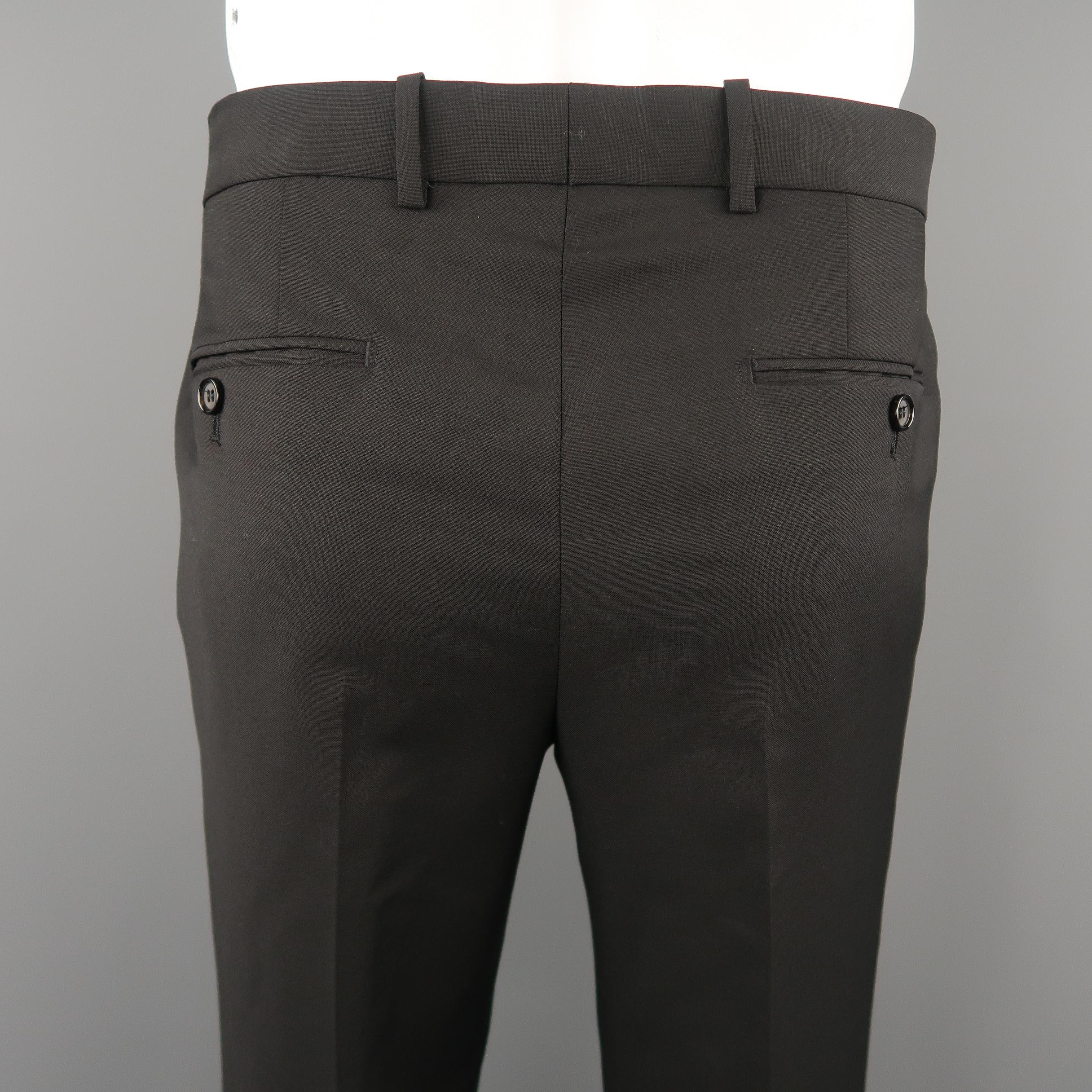 Women's or Men's ALEXANDER MCQUEEN Size 34 Black Solid Wool Dress Pants