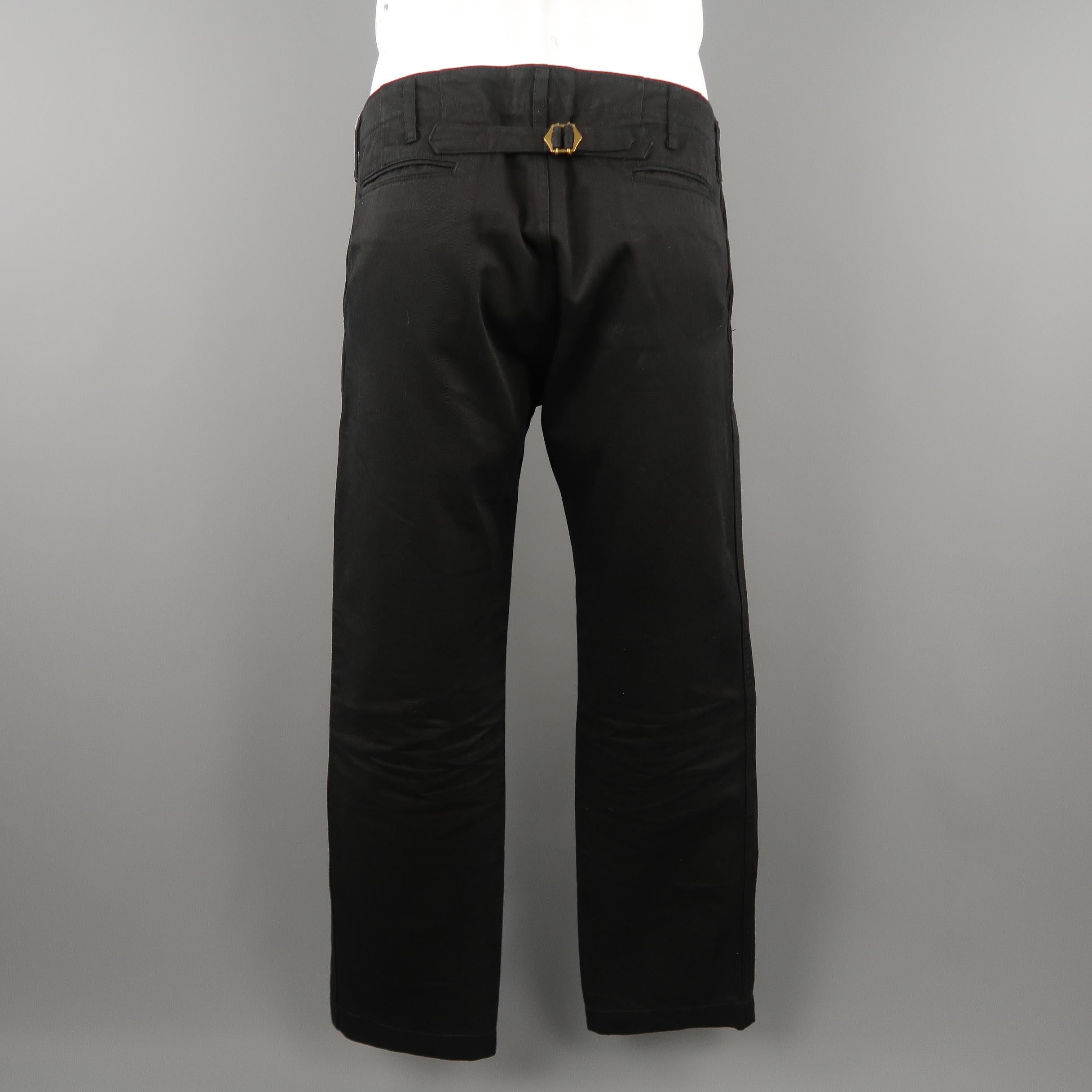Women's or Men's VISVIM Size 36 Black Solid Cotton Slim Chino Casual Pants