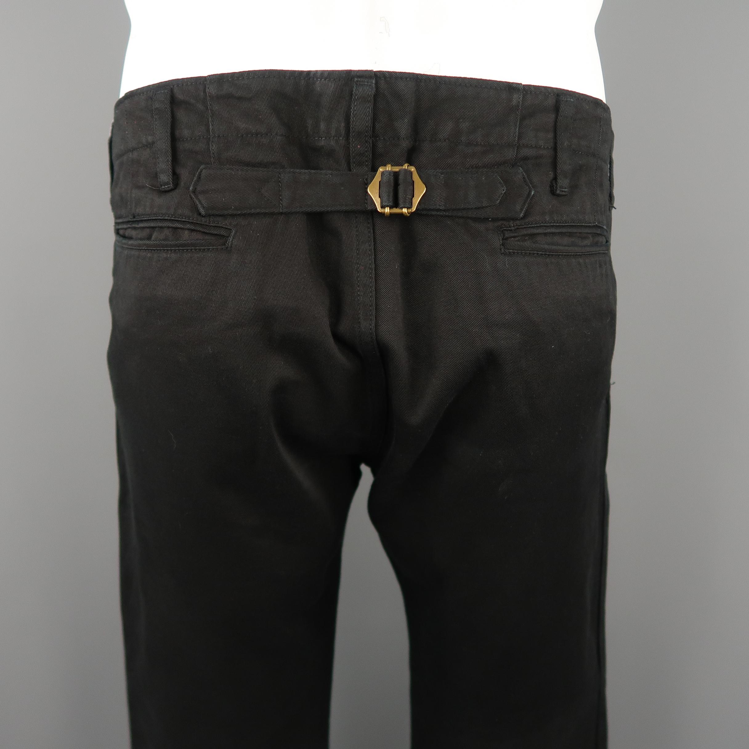 VISVIM Size 36 Black Solid Cotton Slim Chino Casual Pants 1