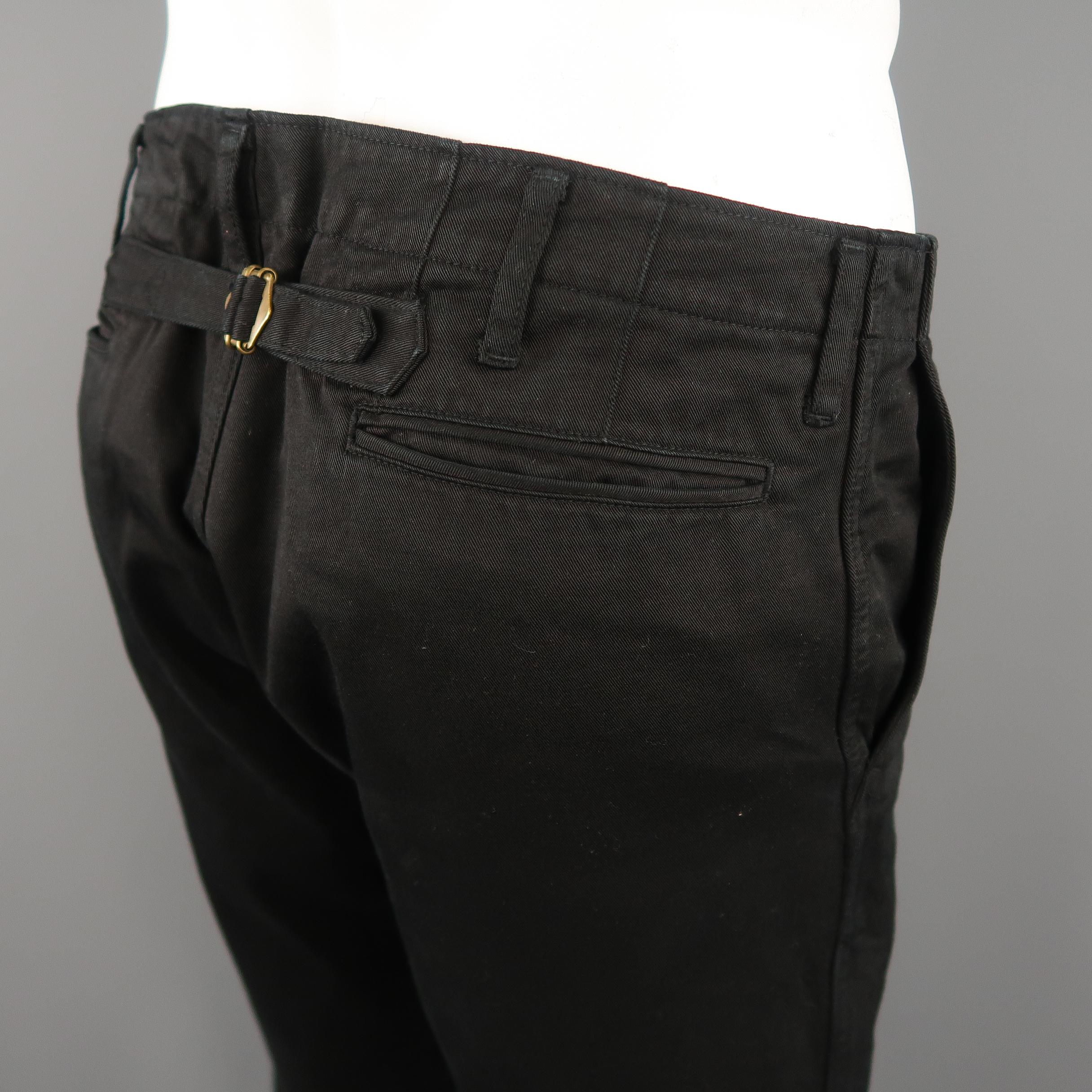 VISVIM Size 36 Black Solid Cotton Slim Chino Casual Pants 2