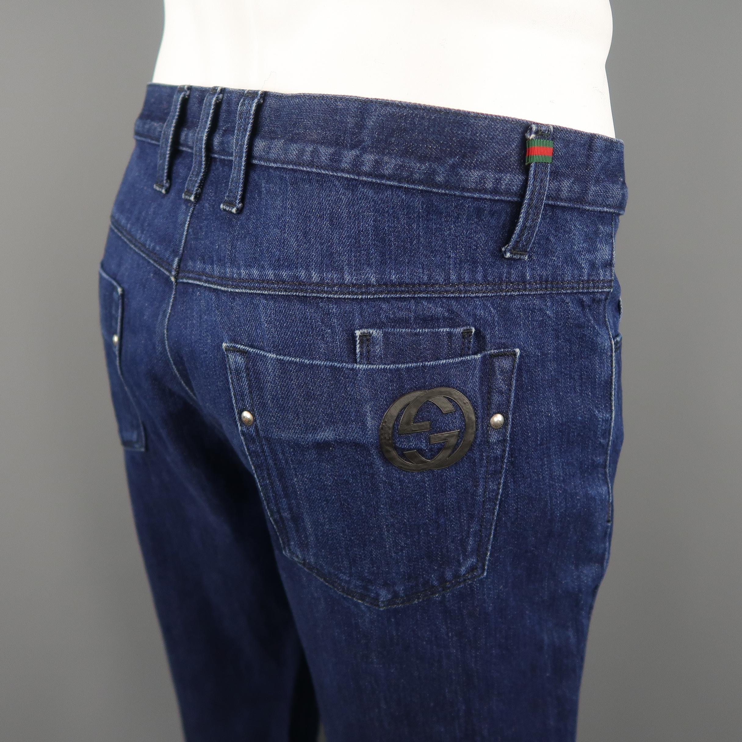 Men's GUCCI Size 38 Indigo Solid Denim Jeans