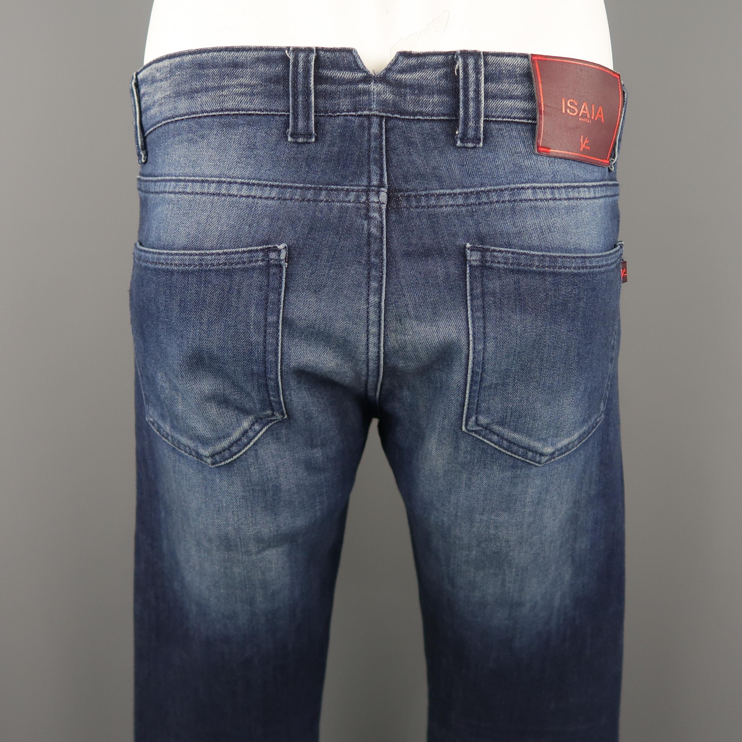 Men's ISAIA Size 34 Indigo Wash Selvedge Denim Jeans