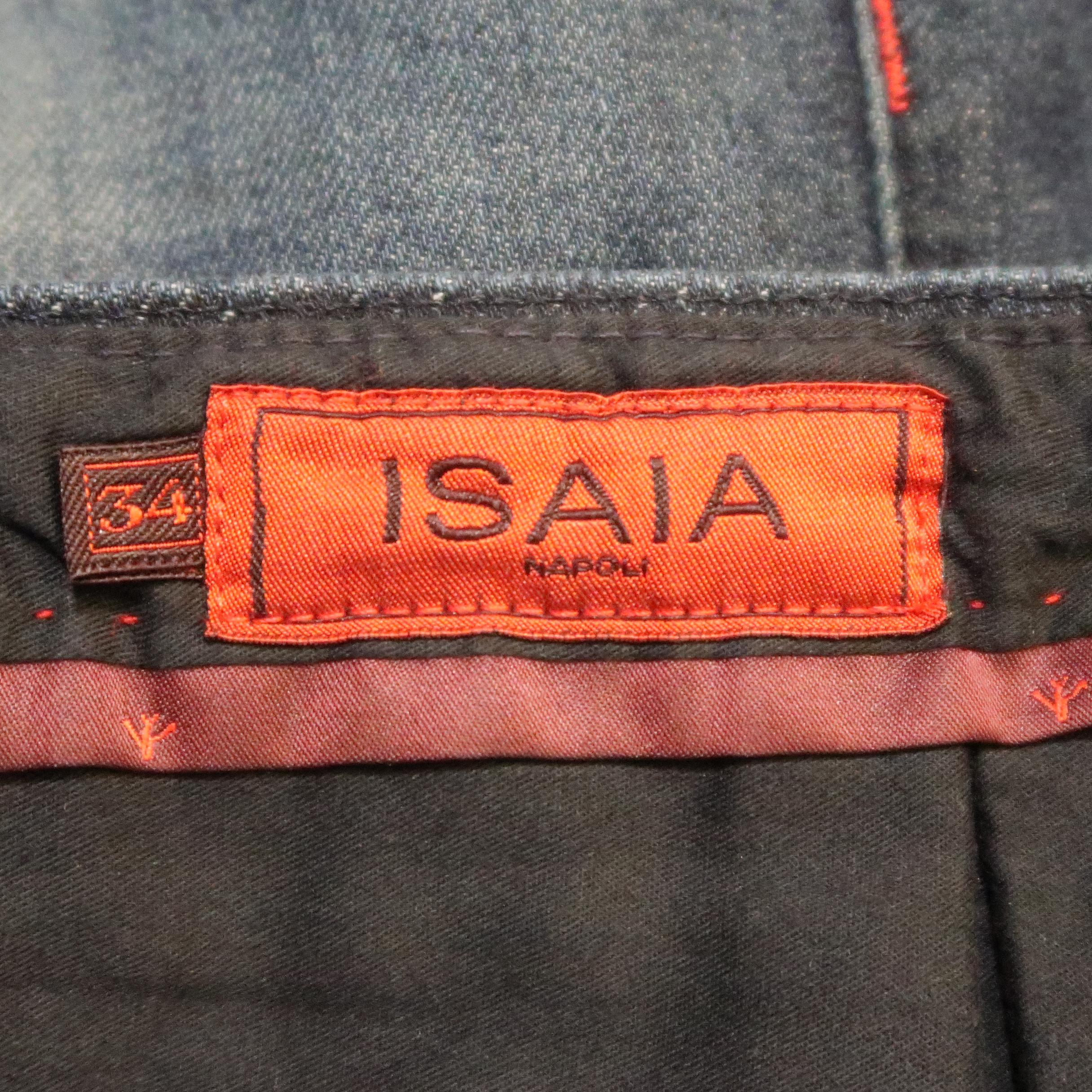 ISAIA Size 34 Indigo Wash Selvedge Denim Jeans 2