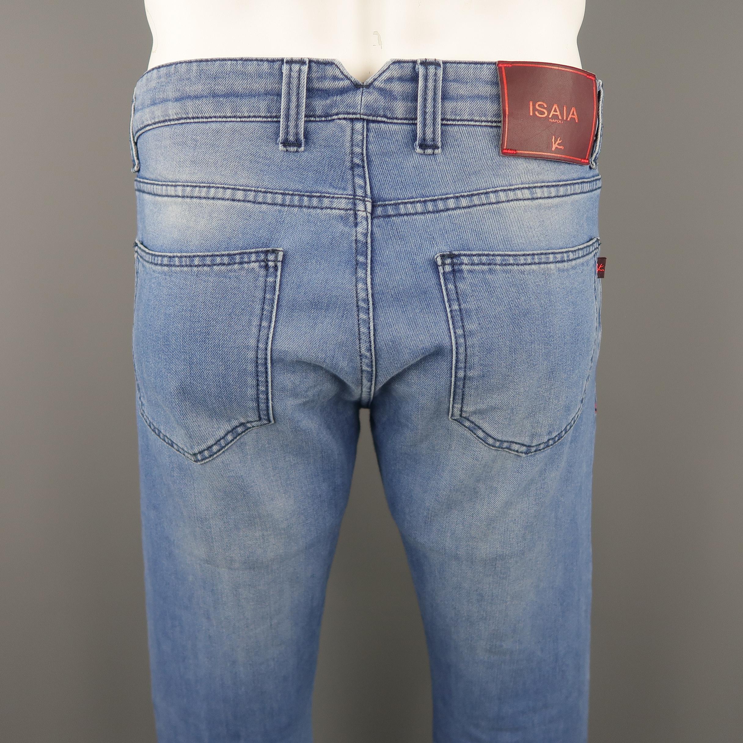 Men's  ISAIA Size 34 Blue Wash Selvedge Denim Jeans
