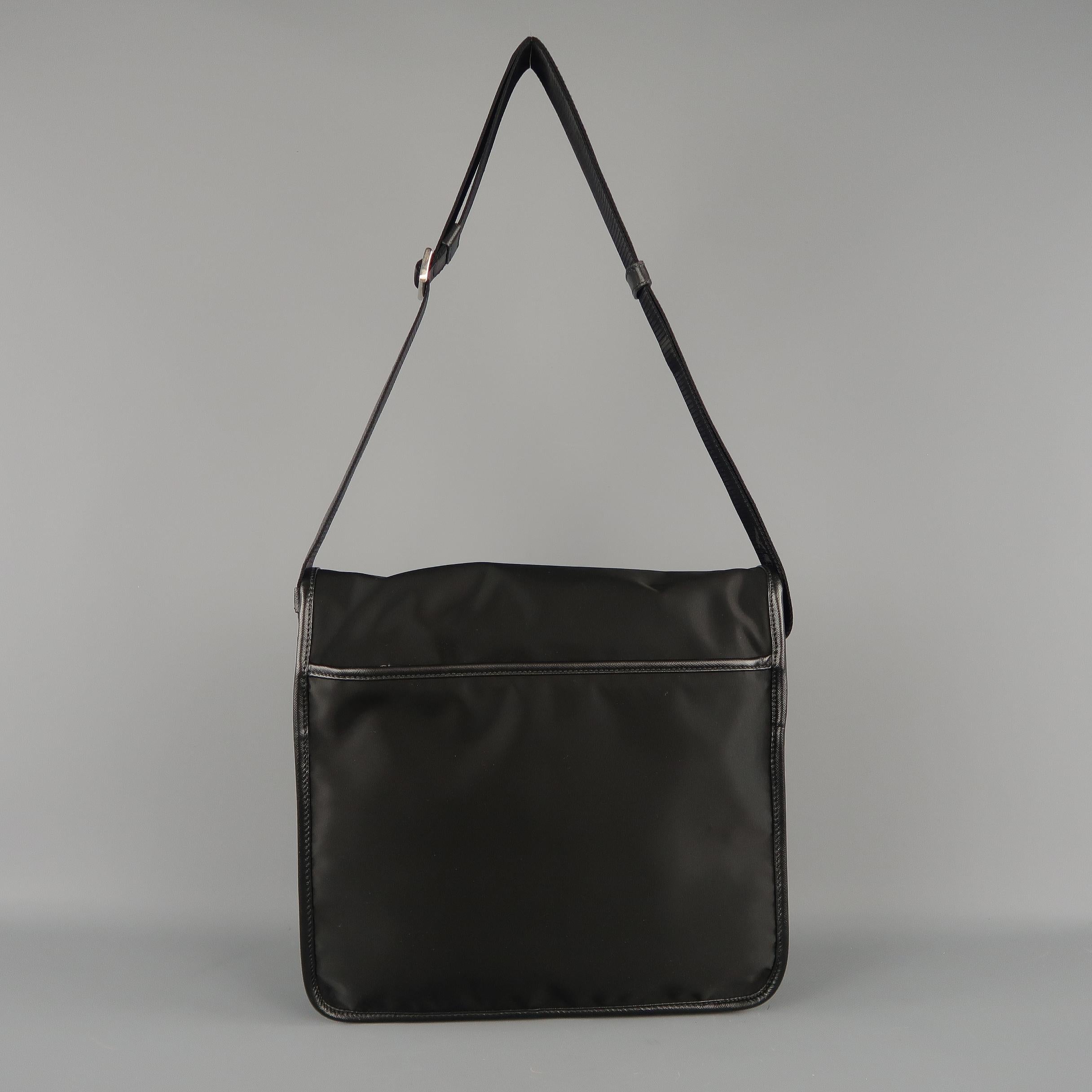 PRADA Black Nylon Messenger Bag 4