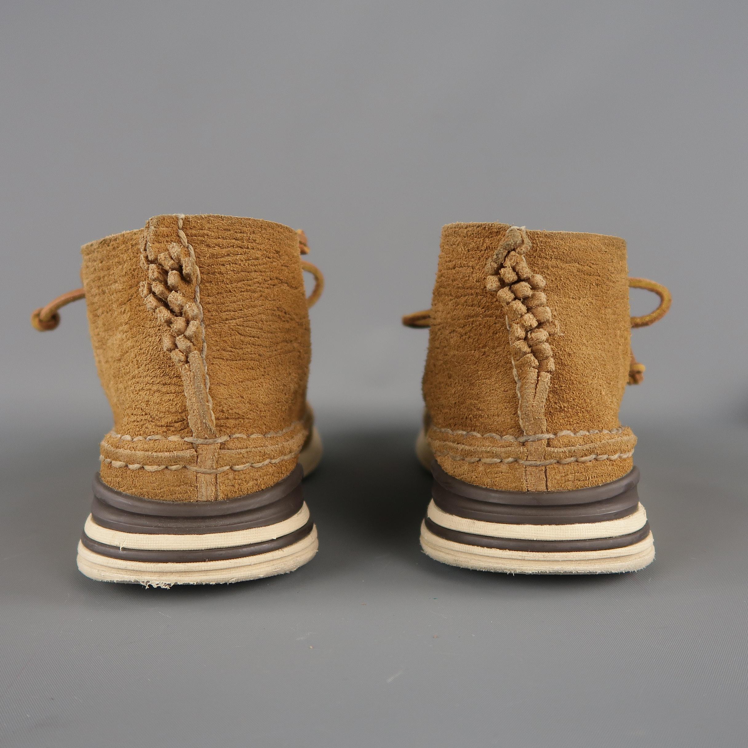 VISVIM Size 9.5 Tan Textured Suede Chukka Boots 3