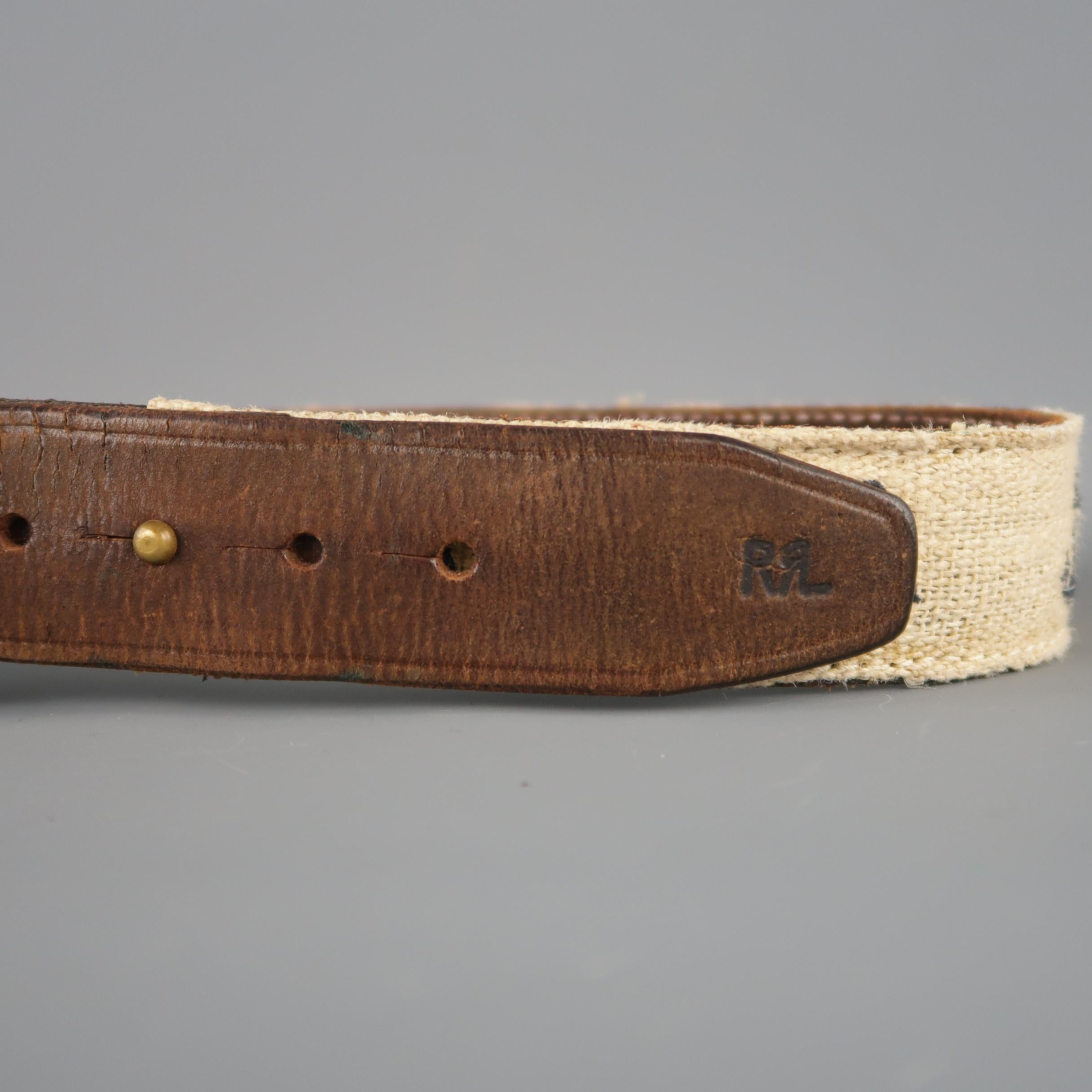 RRL by RALPH LAUREN Size 32 Brown Leather Rope Belt In Good Condition In San Francisco, CA