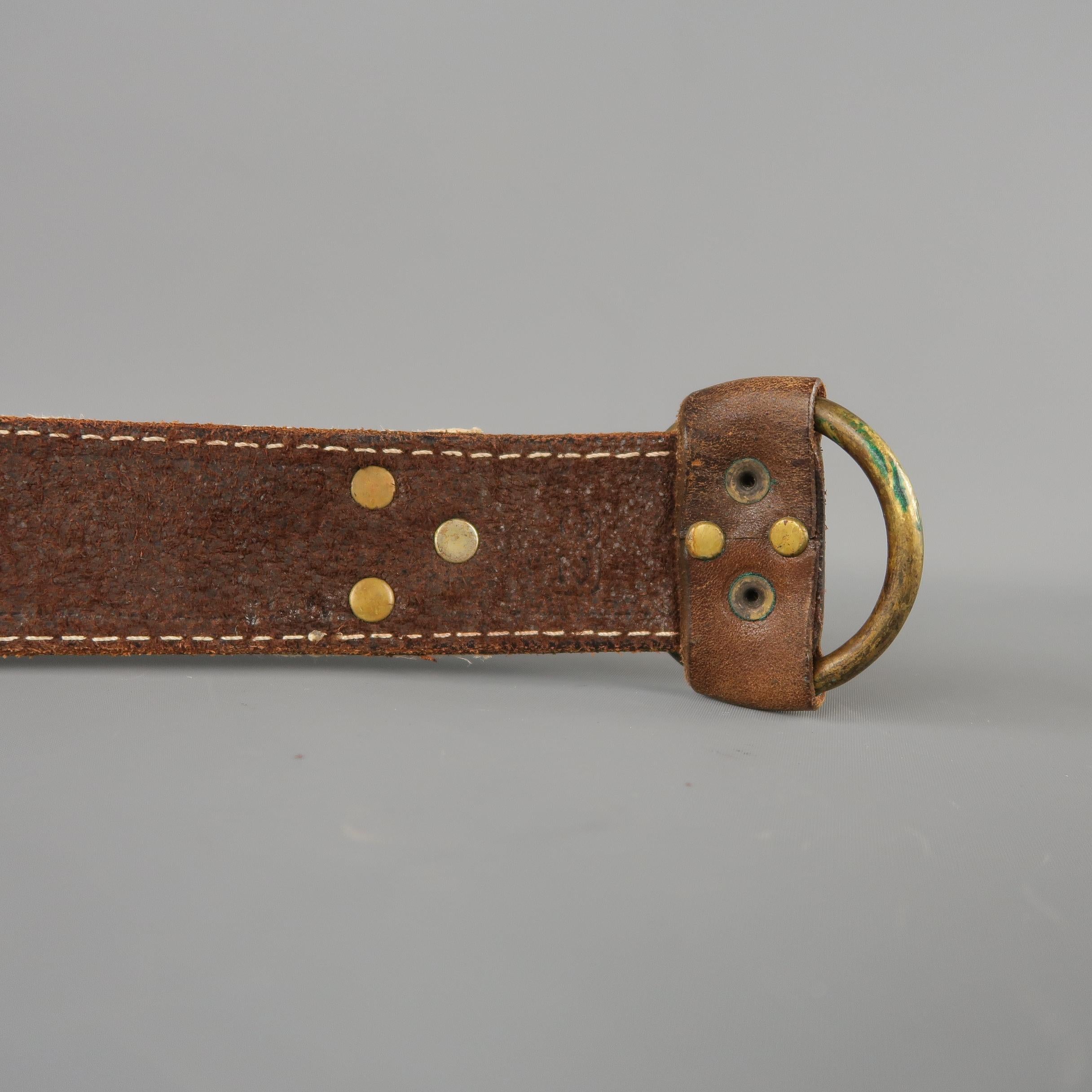 RRL by RALPH LAUREN Size 32 Brown Leather Rope Belt 2