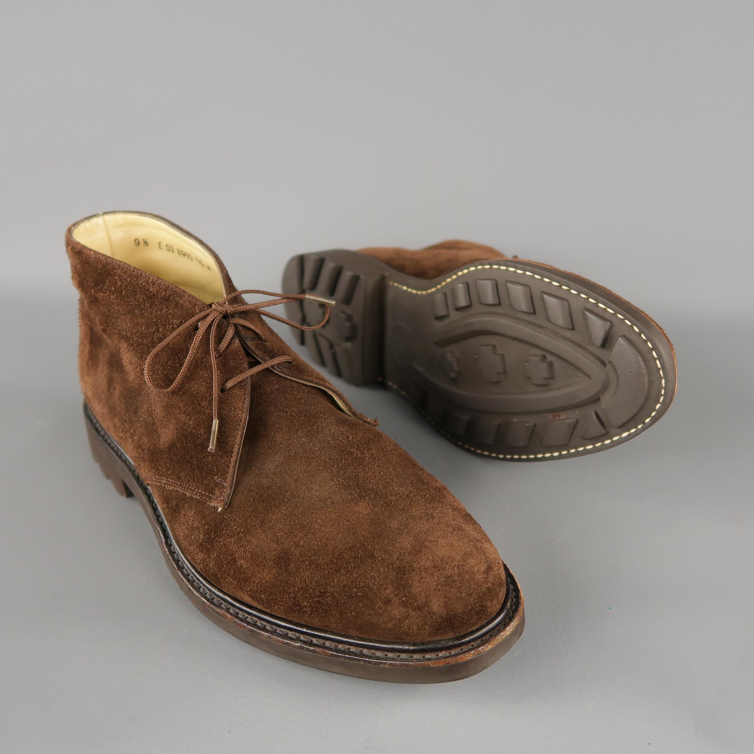 JOSEPH FENESTRIER Size 9.5 Brown Solid Suede Chukka Boots In Excellent Condition In San Francisco, CA