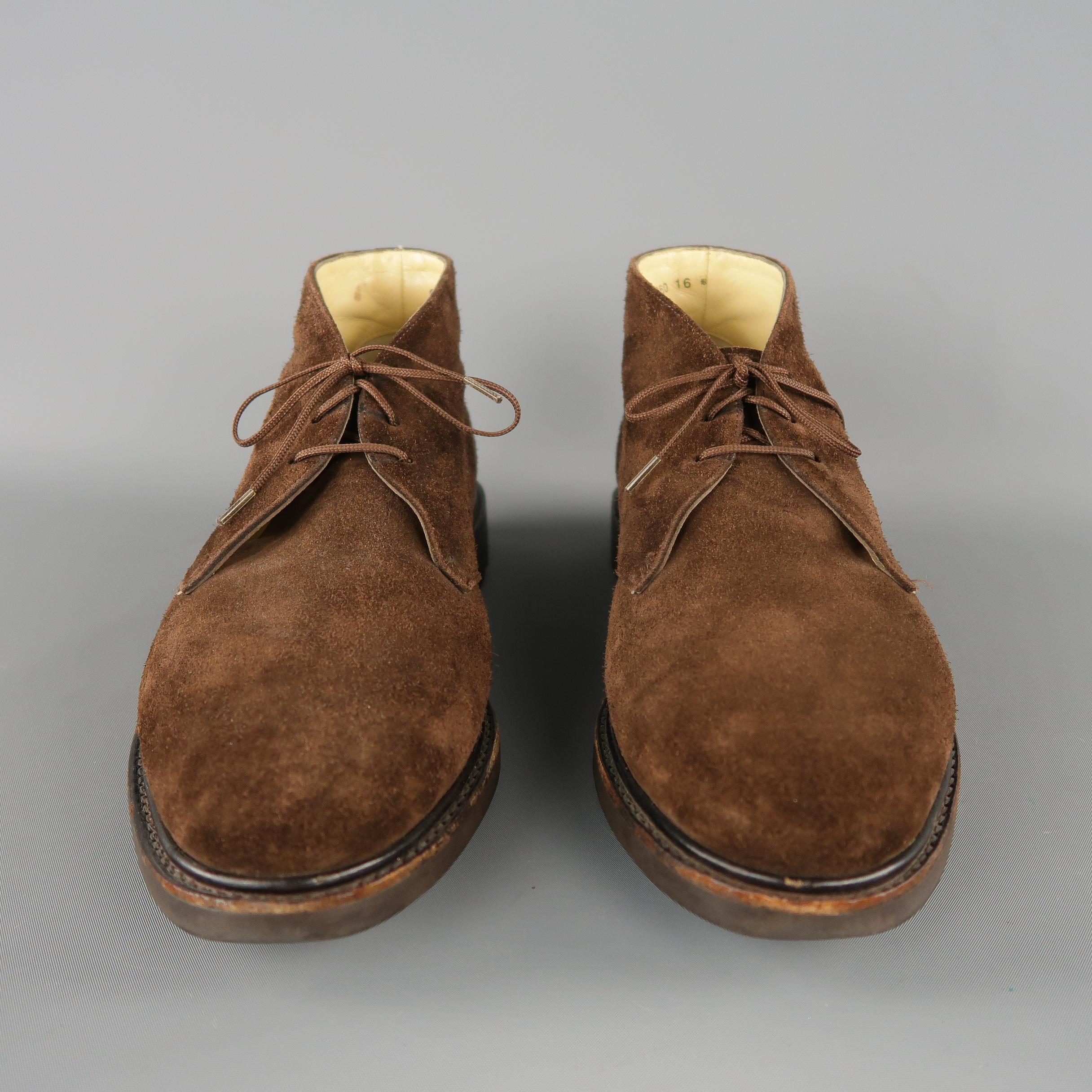 Men's JOSEPH FENESTRIER Size 9.5 Brown Solid Suede Chukka Boots