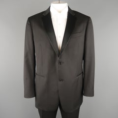 JOHN VARVATOS 46 Regular Black Wool Satin Notch Lapel Tuxedo