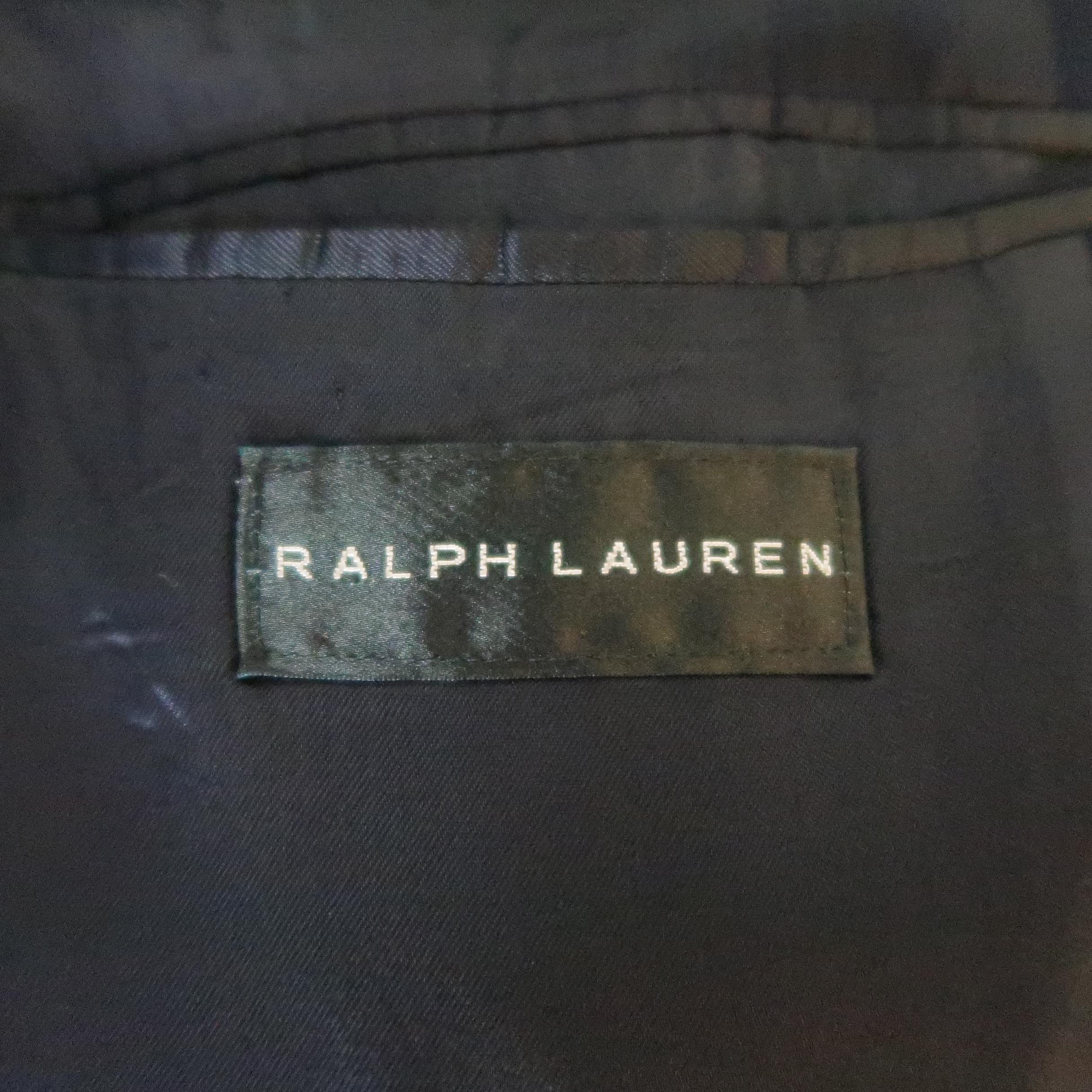 RALPH LAUREN 44 Regular Navy Wool / Silk Lined Notch Lapel Suit 5