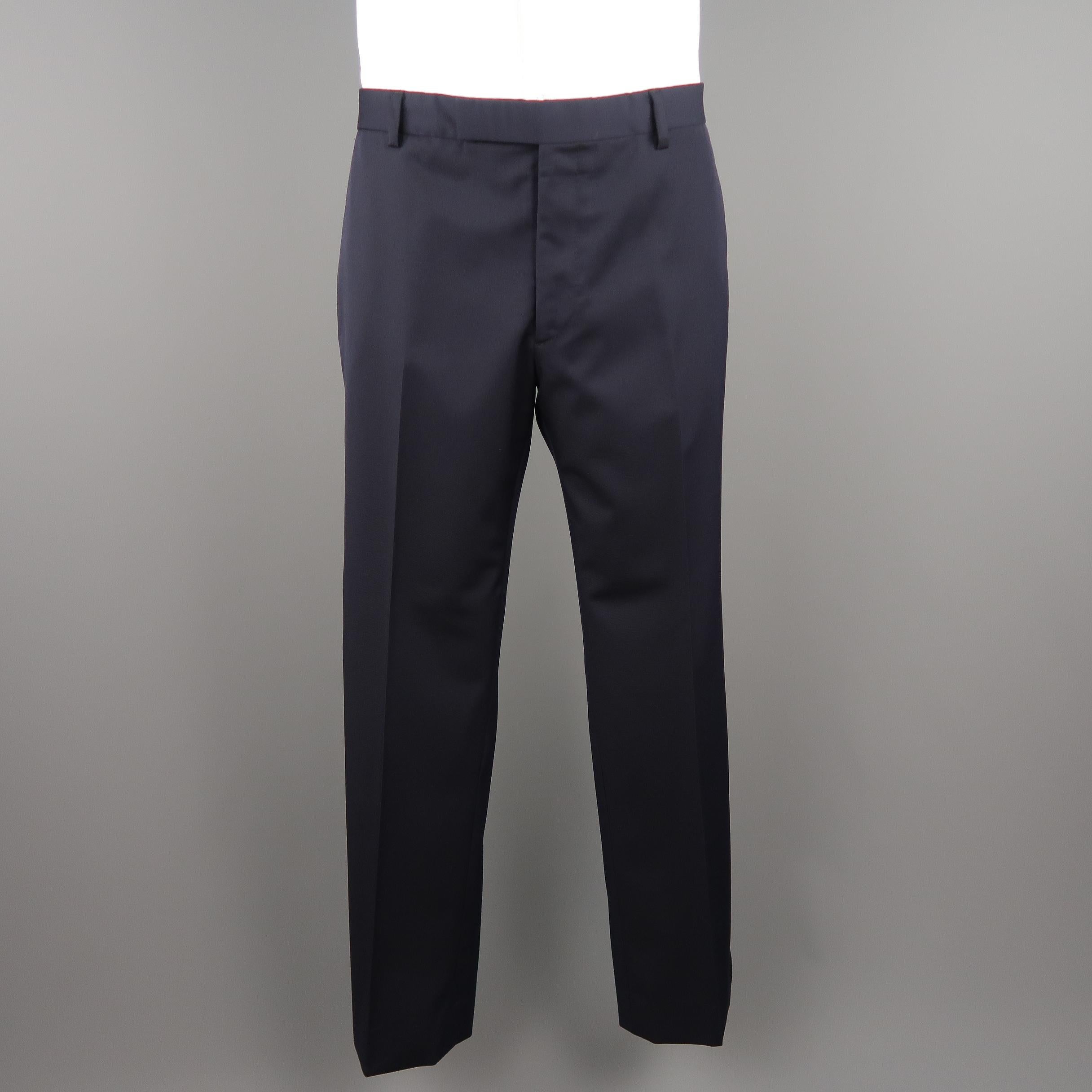 RALPH LAUREN 44 Regular Navy Wool / Silk Lined Notch Lapel Suit 4