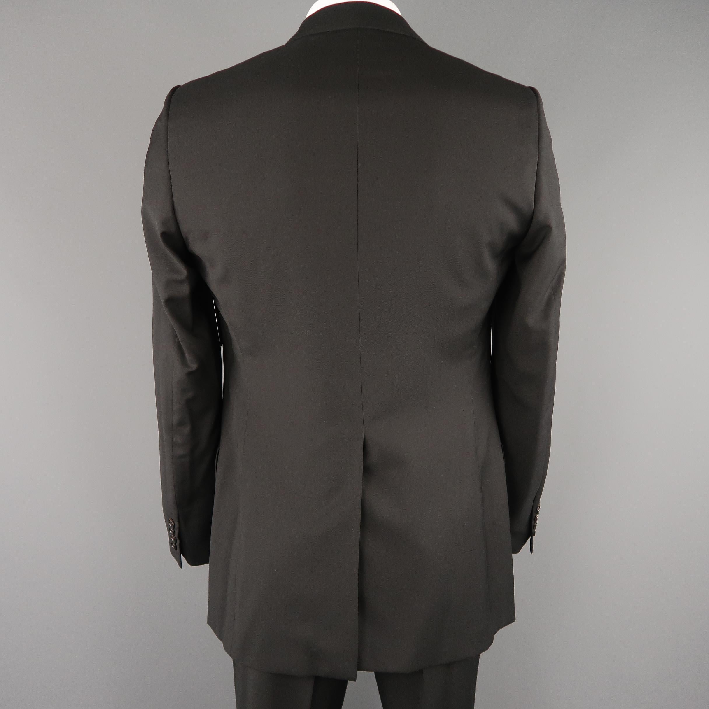 DIOR HOMME 42 Black Wool Single Breasted Notch Lapel Classic Suit 1