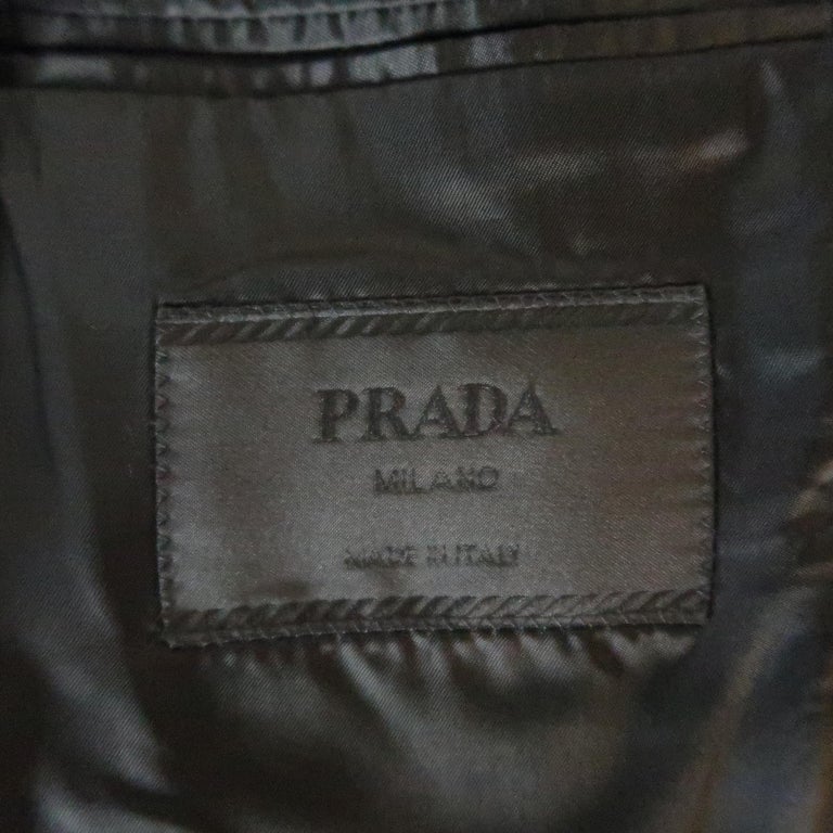 PRADA 42 Regular Black Solid Mohair / Wool Peak Lapel Tuxedo Suit at ...