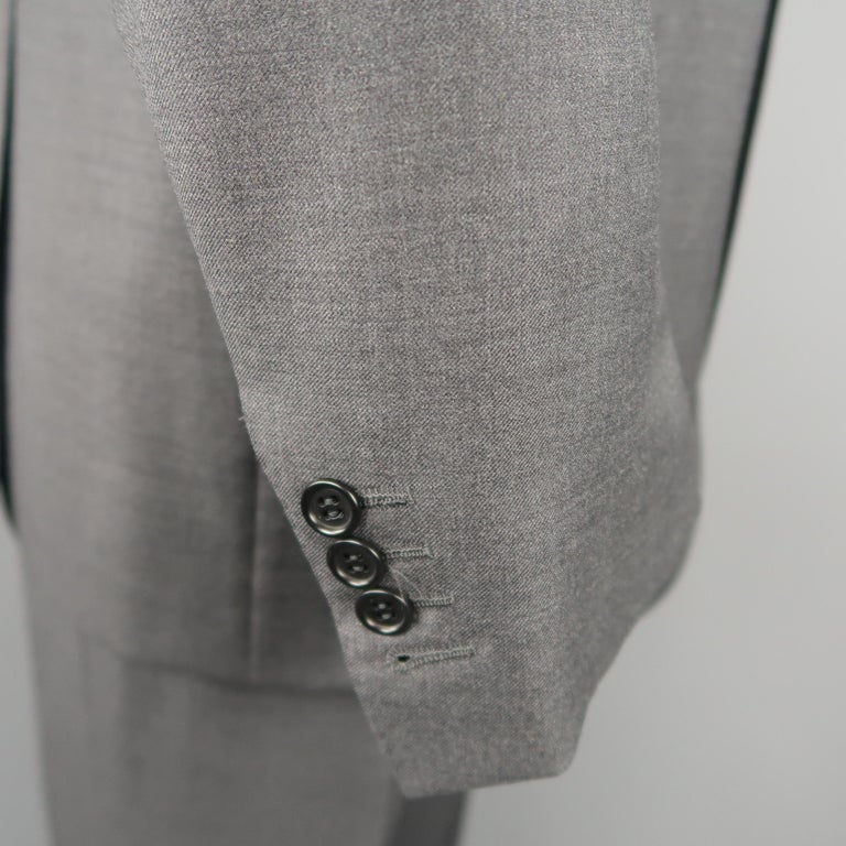 CANALI 42 Long Dark Gray Wool Notch Lapel 2 Button Suit For Sale at 1stdibs