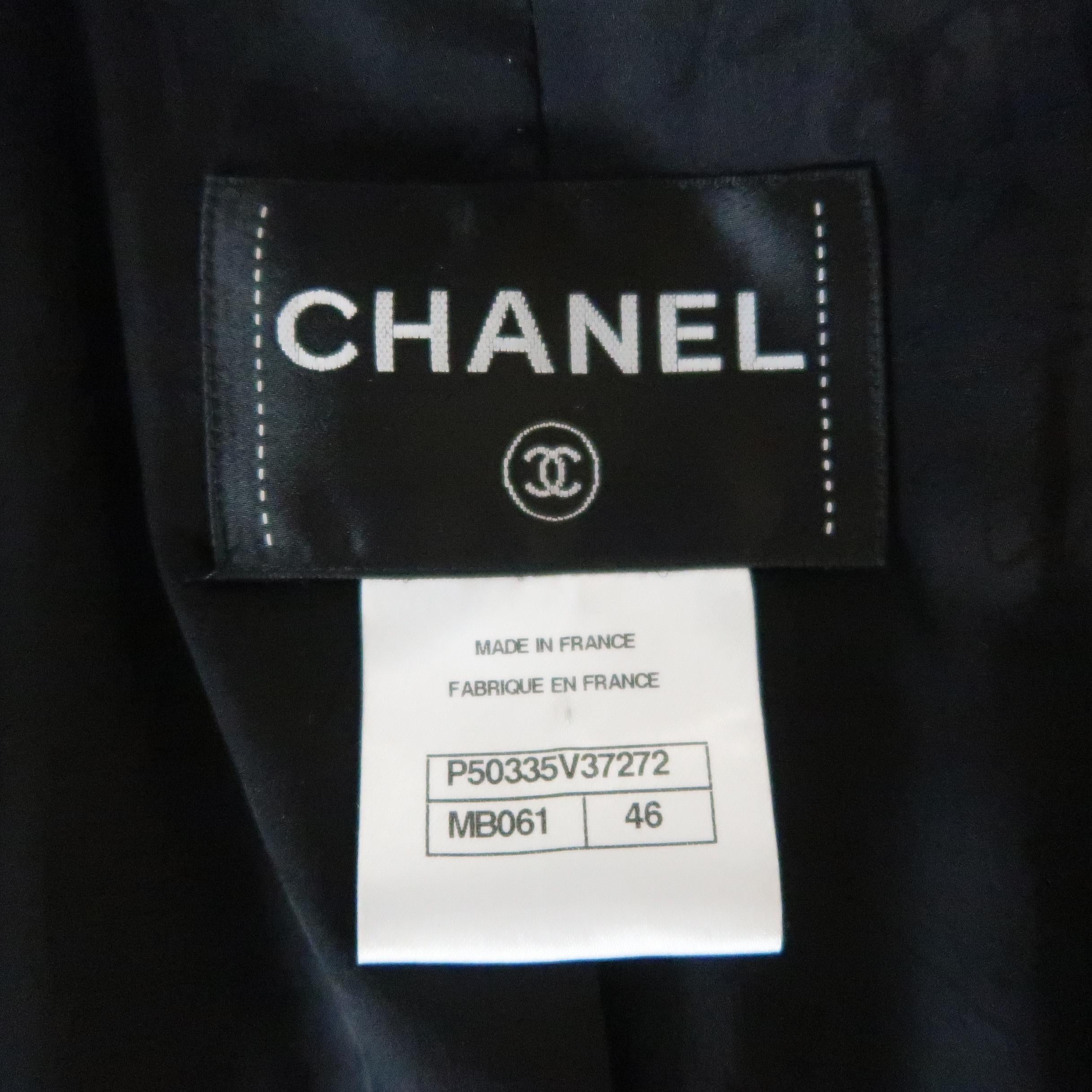 CHANEL Size 14 Black & Multicolor Metallic Tweed Fall 2014 Supermarket Coat  13