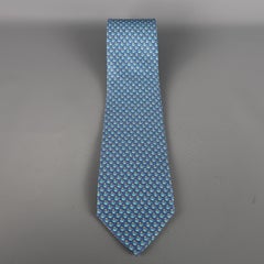 SALVATORE FERRAGAMO Purple & Blue Bird Print Silk Tie