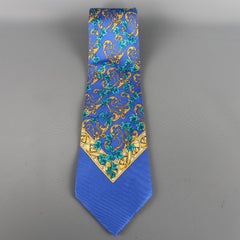 GIANNI VERSACE Royal Blue Paisley Baroque Silk Tie