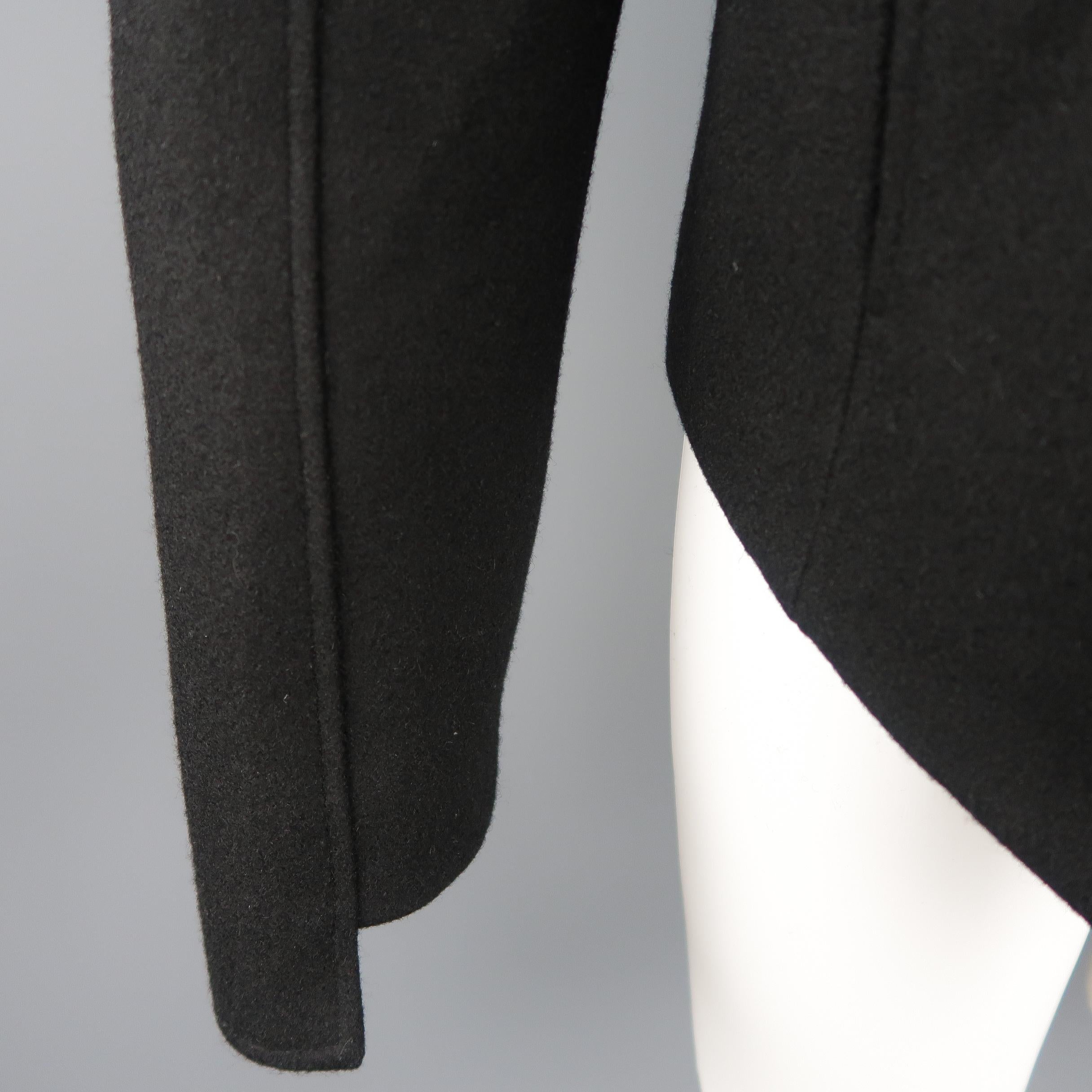 Women's or Men's D.GNAK by KANG D. 40 Black Pointed Half Collar Asymetrical Jacket