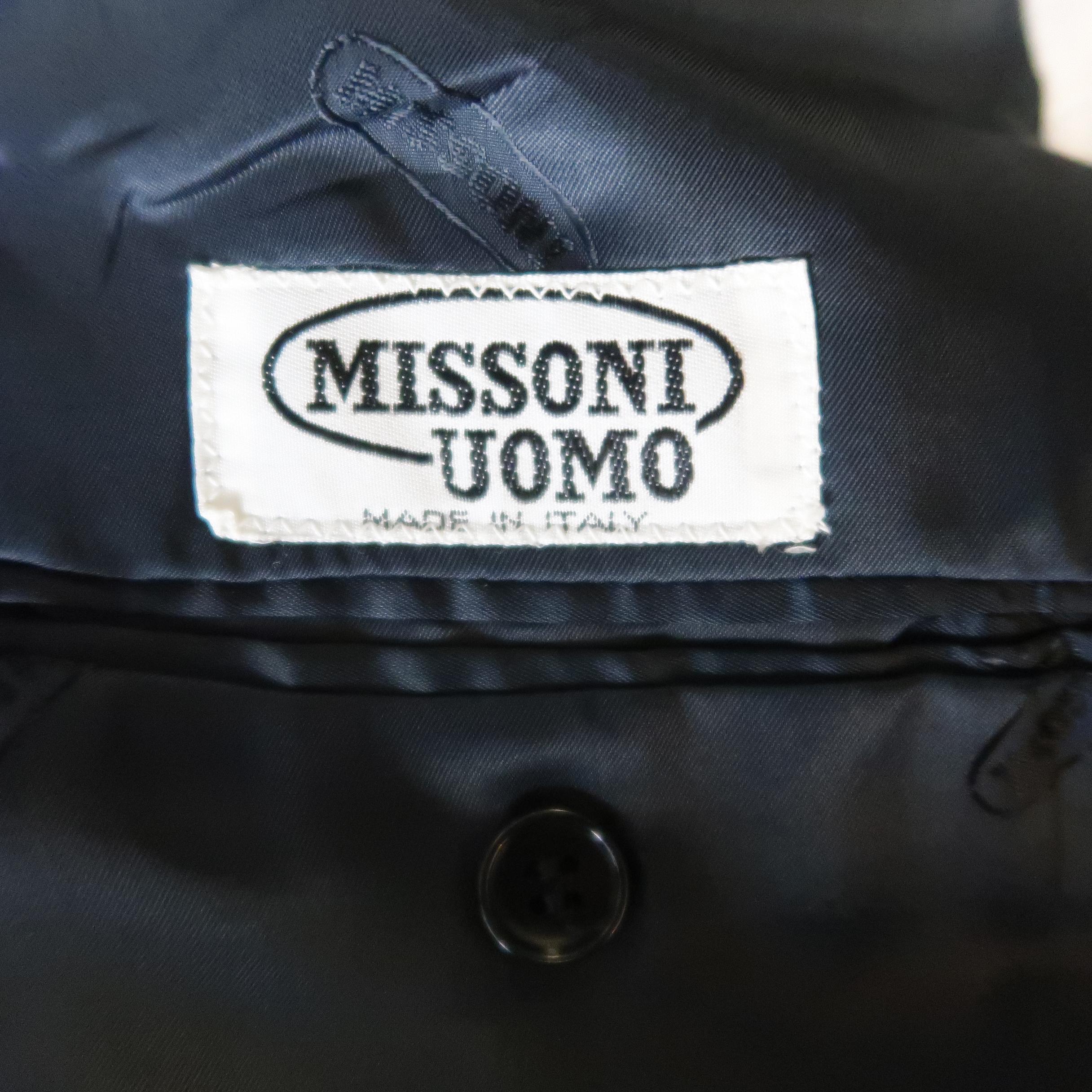 Vintage MISSONI 38 Royal Blue Wool Blend Cropped Shawl Collar Jacket 3