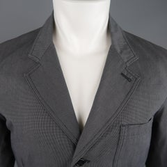 BURBERRY LONDON 40 Grey Nailhead Cotton Notch Lapel Patch Pocket Jacket