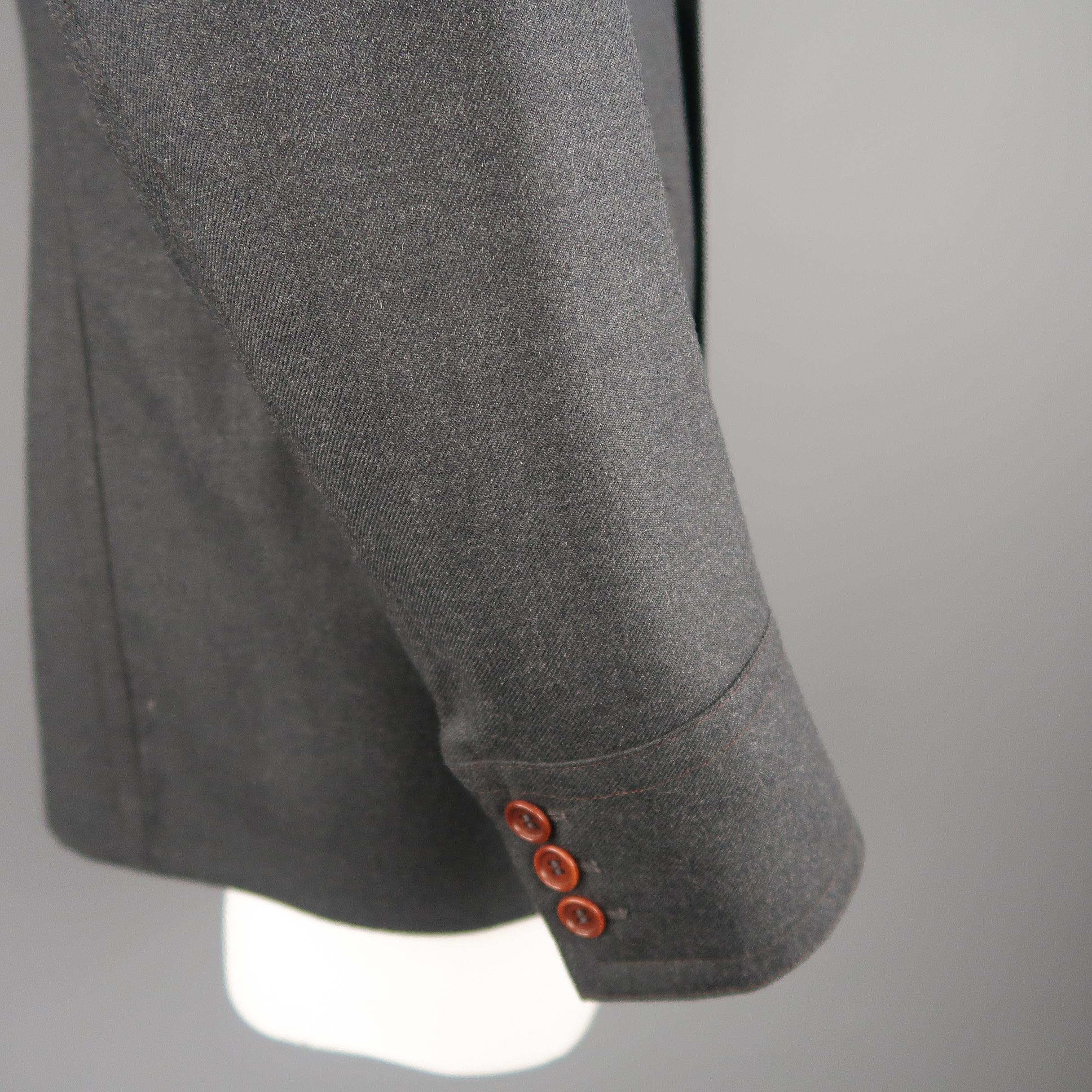 Men's PAUL SMITH 42 Long Charcoal Gray Wool SIngle Button Notch Lapel Sport Coat 1