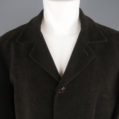 ERMENEGILDO ZEGNA 42 Olive Textured Cotton Velvet Jacket