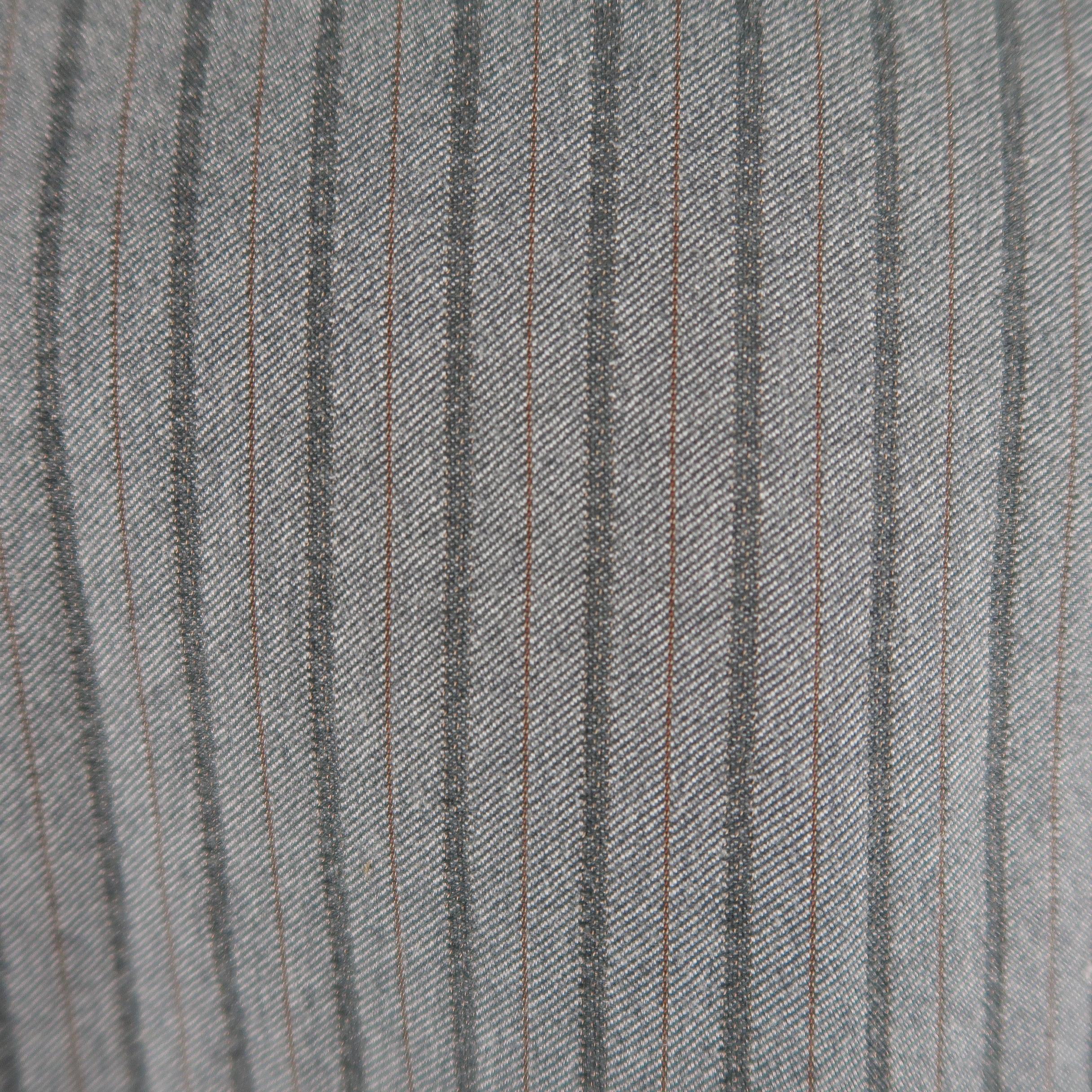 ANN DEMEULEMEESTER 38 Light Gray Striped Cotton Blend Notch Lapel Sport Coat 1