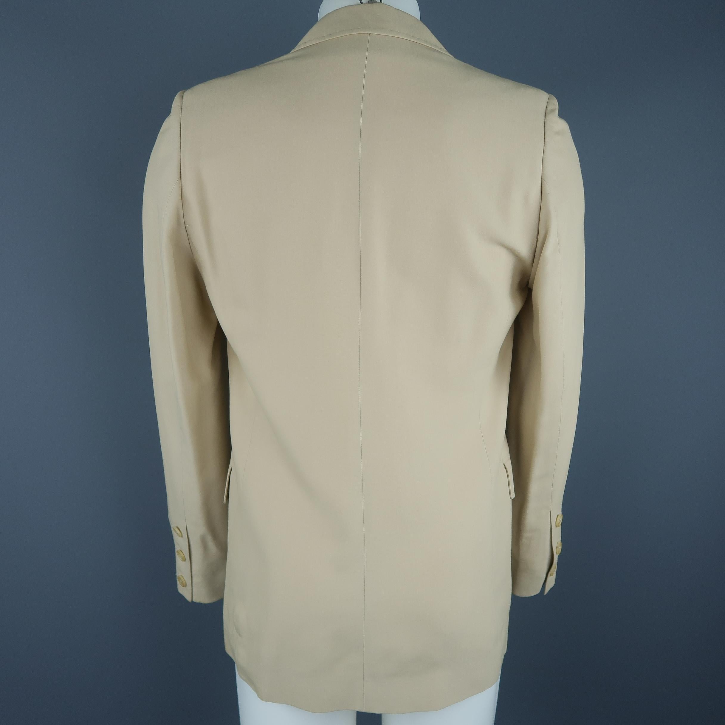 ANN DEMEULEMEESTER 38 Khaki Rayon / Cotton Notch Lapel Sport Coat In Excellent Condition In San Francisco, CA