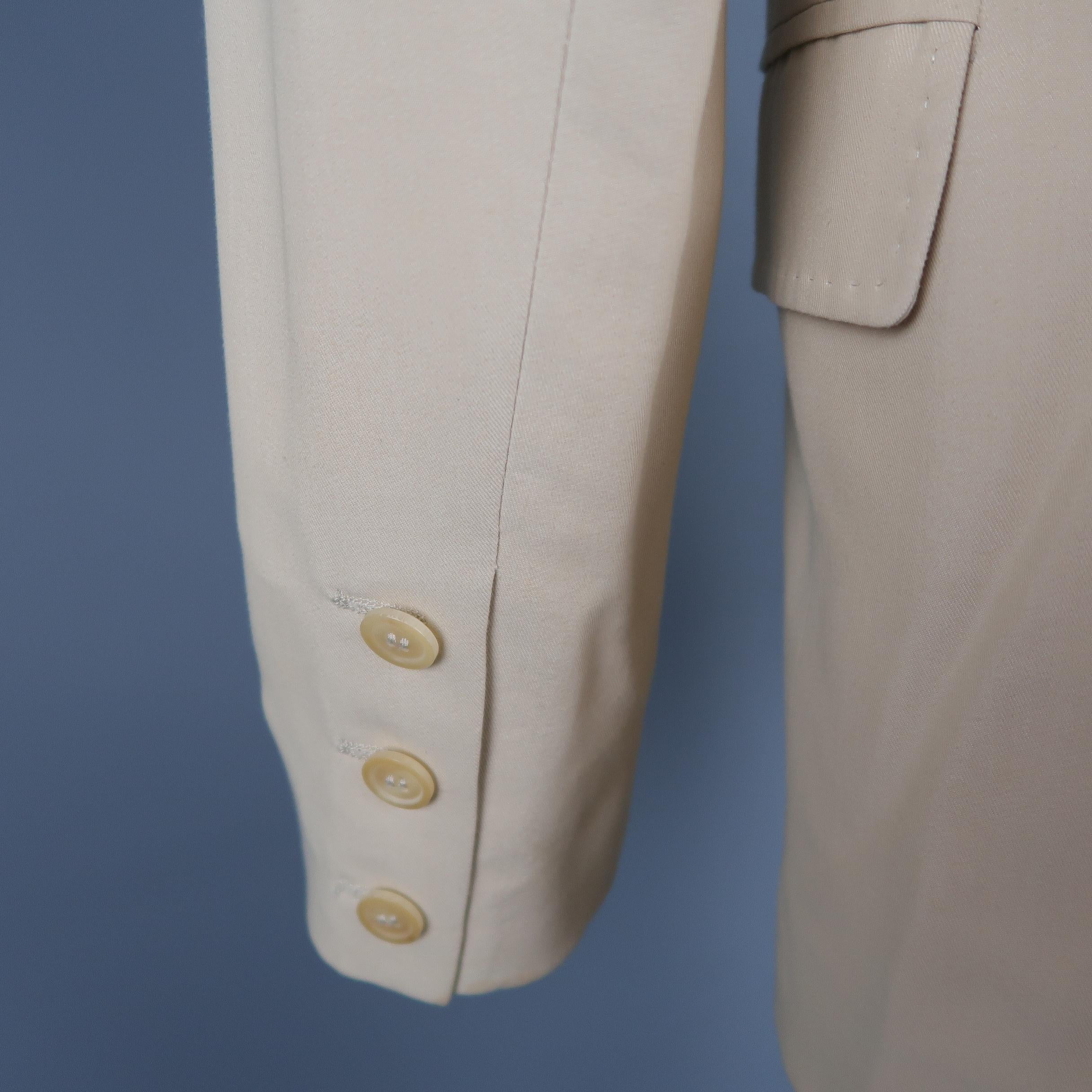 Men's ANN DEMEULEMEESTER 38 Khaki Rayon / Cotton Notch Lapel Sport Coat