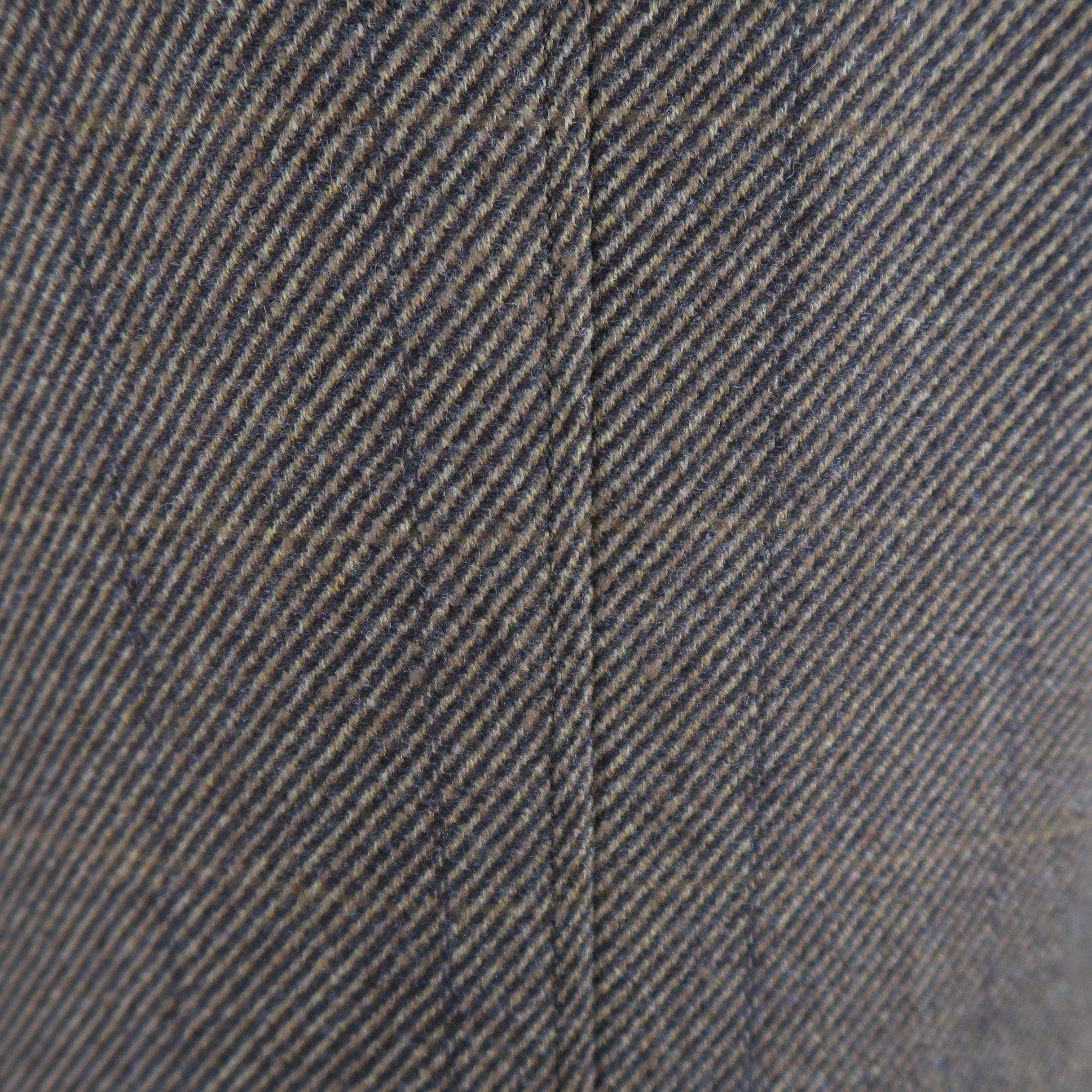 LUCIANO BARBERA 38 Brown Window Pane Wool Blend Notch Lapel Sport Coat 2