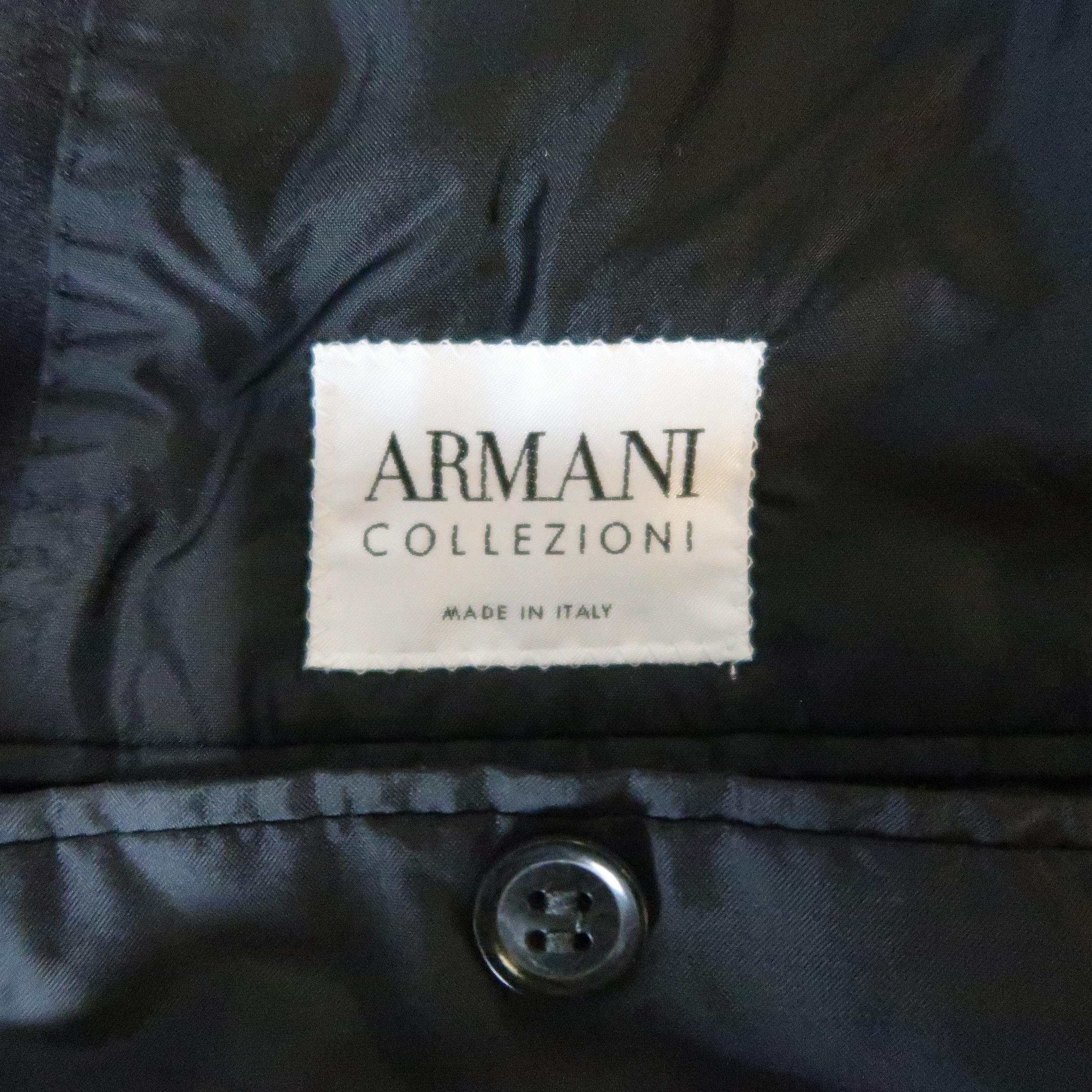 ARMANI COLLEZIONI 44 Black Velvet Satin Peak Lapel Sport Coat 2