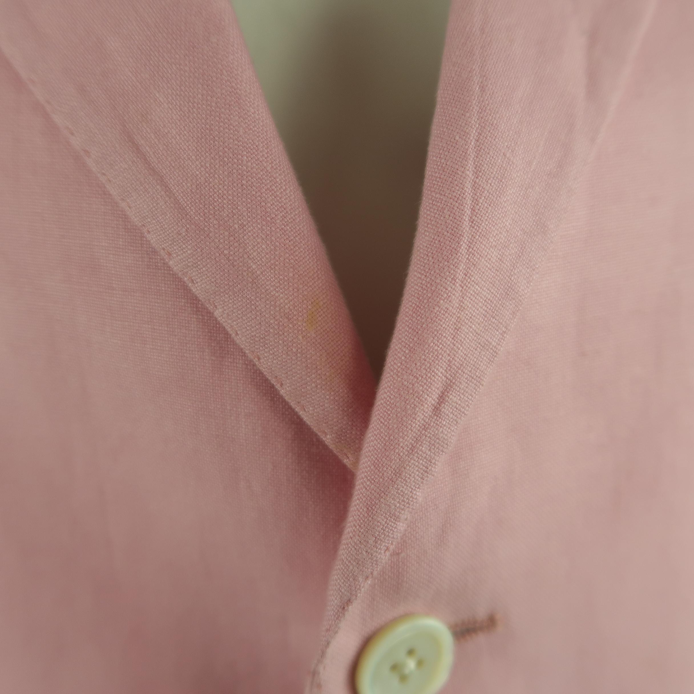 Beige RALPH LAUREN 44 Long Pink Linen Notch Lapel 3 Button Sport Coat