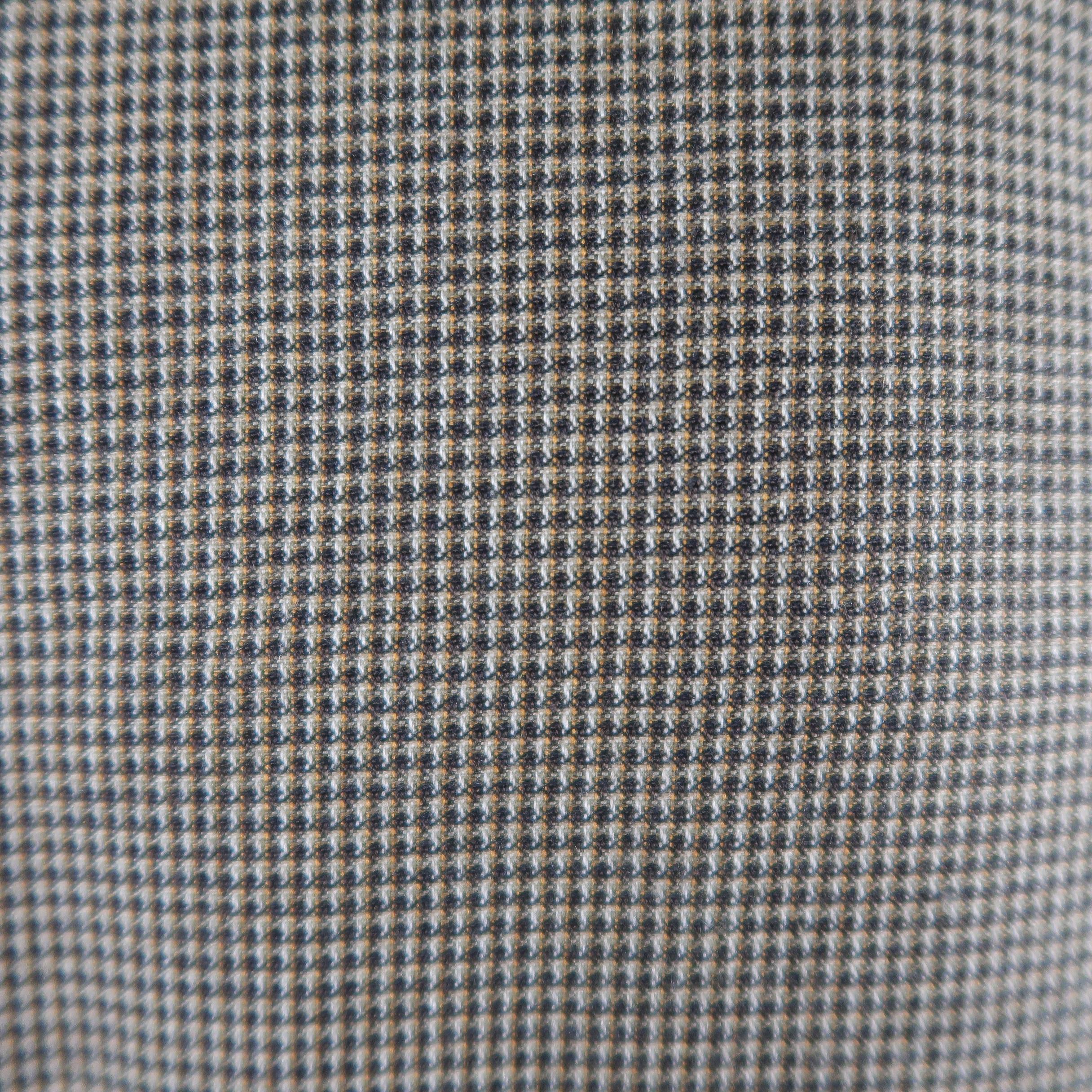 ERMENEGILDO ZEGNA 44 Long Tan Nailhead Silk / Cashmere Notch Lapel Sport Coat In Excellent Condition In San Francisco, CA