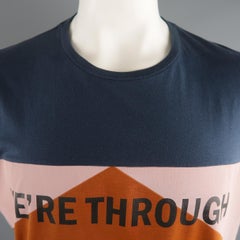 VALENTINO Size M Multi-Color Color Block Cotton T-shirt