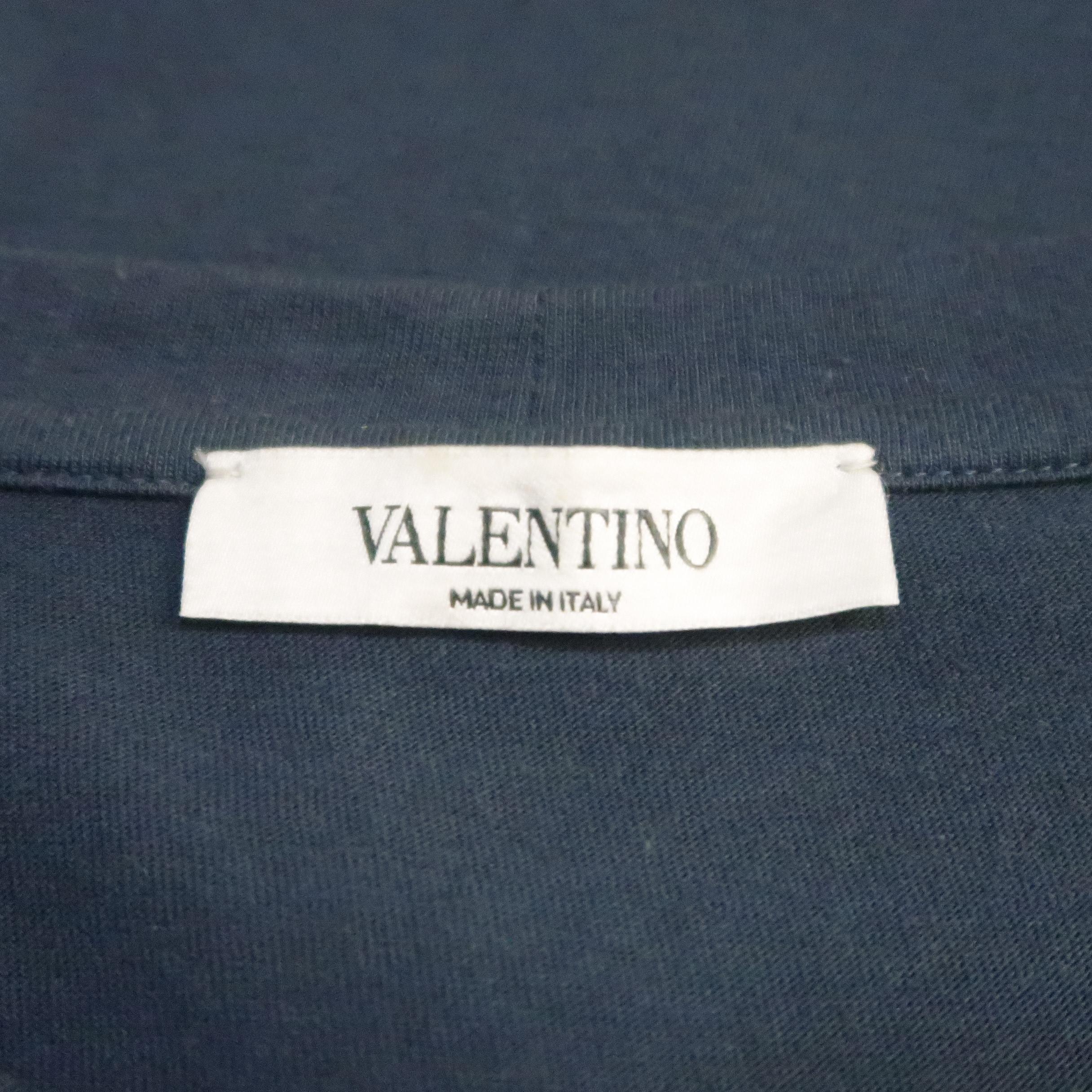 VALENTINO Size M Multi-Color Color Block Cotton T-shirt  4