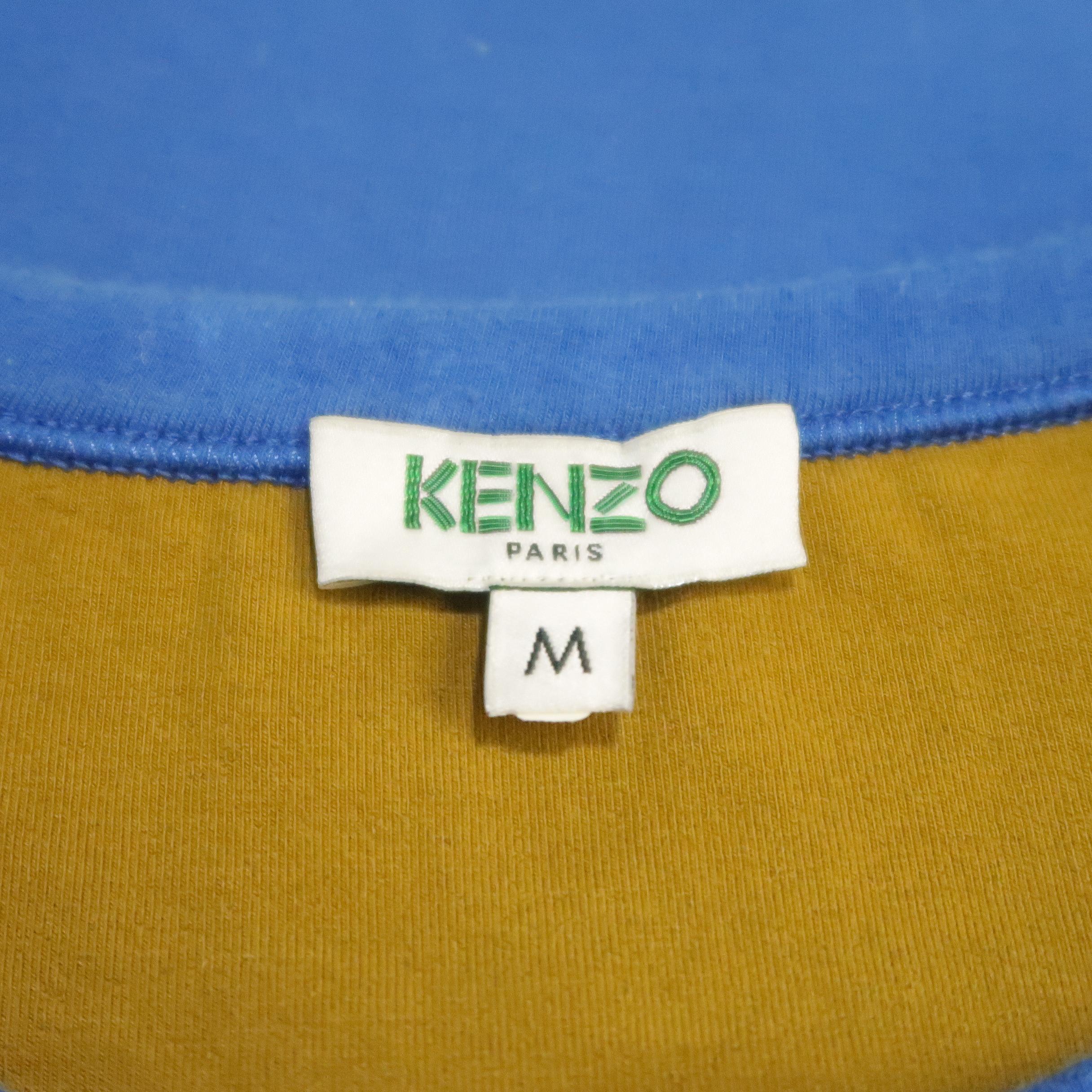 KENZO Size M Blue Solid Cotton /Spandex Patch T-shirt 2