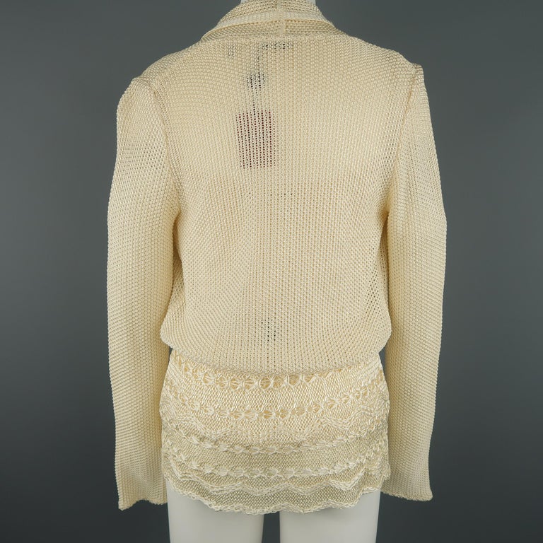 MISSONI Size 8 Cream Knit Cardigan and Camisole Top Set For Sale at 1stDibs