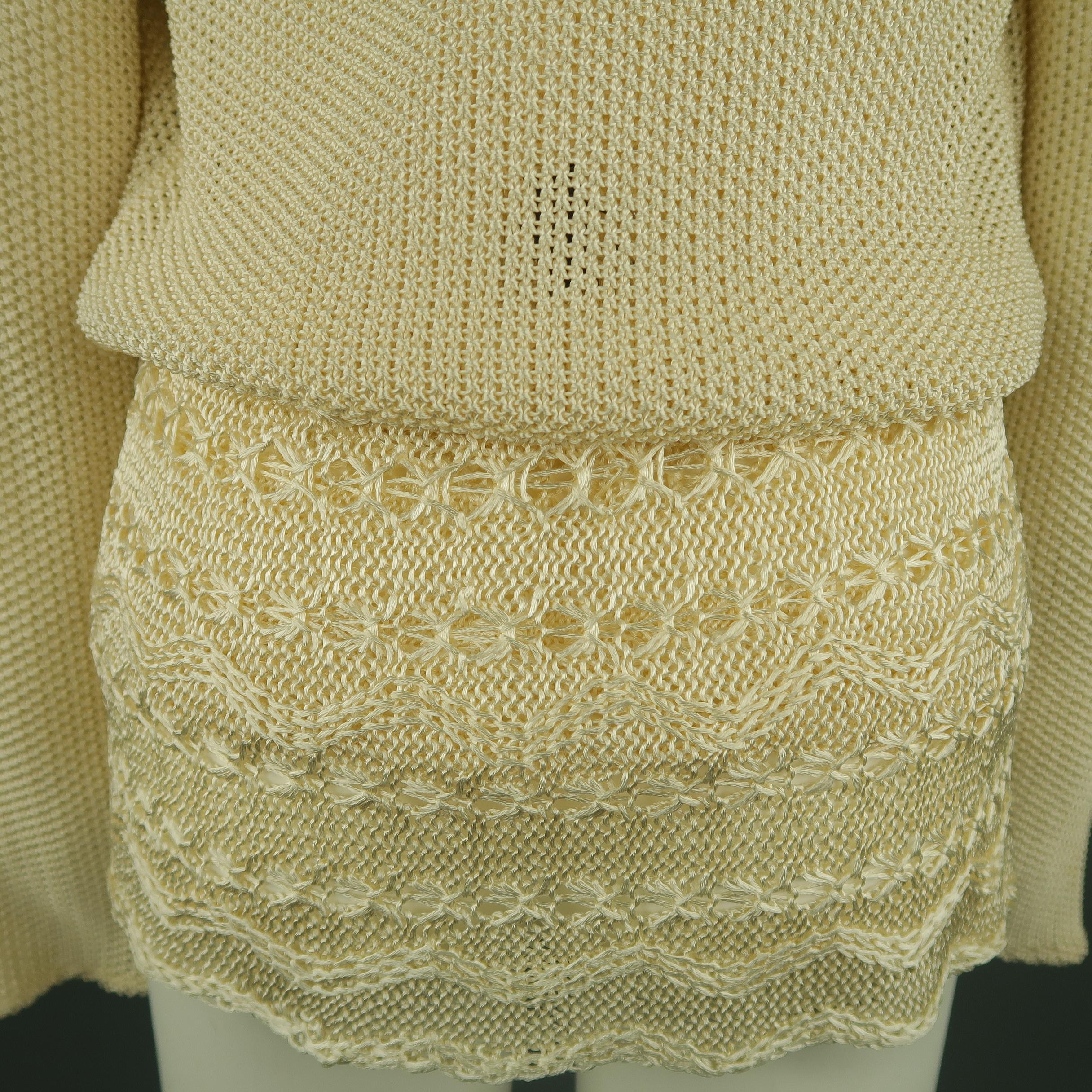 MISSONI Size 8 Cream Knit Cardigan & Camisole Top Set In New Condition In San Francisco, CA
