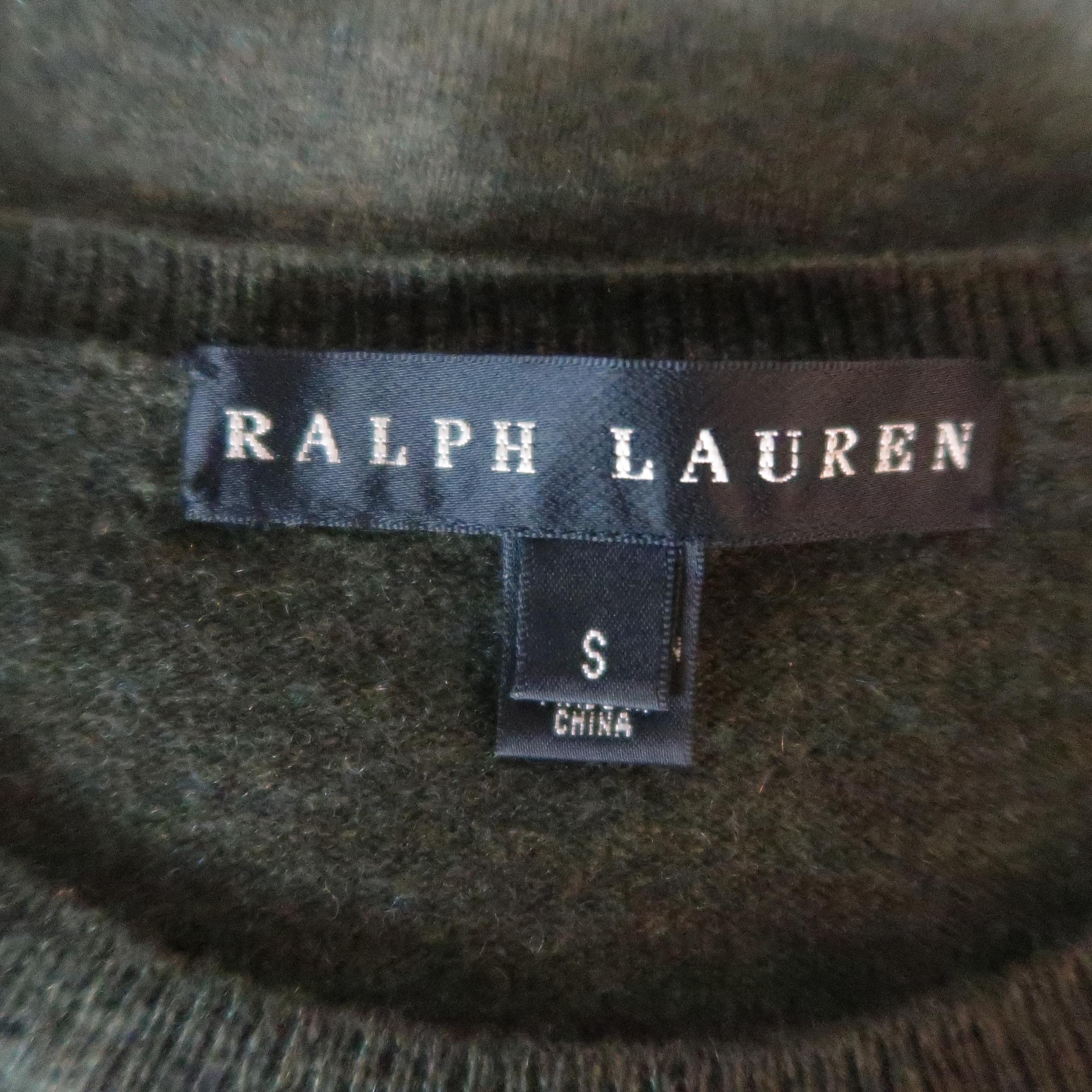 Women's RALPH LAUREN Size S Olive Green Cashmere Crewneck Pullover Sweater